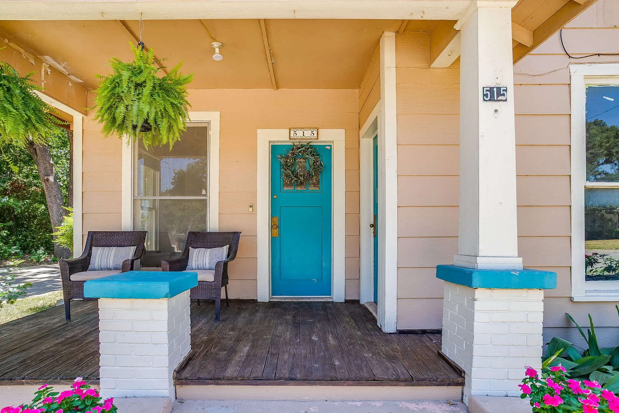 Front porch in front of original home