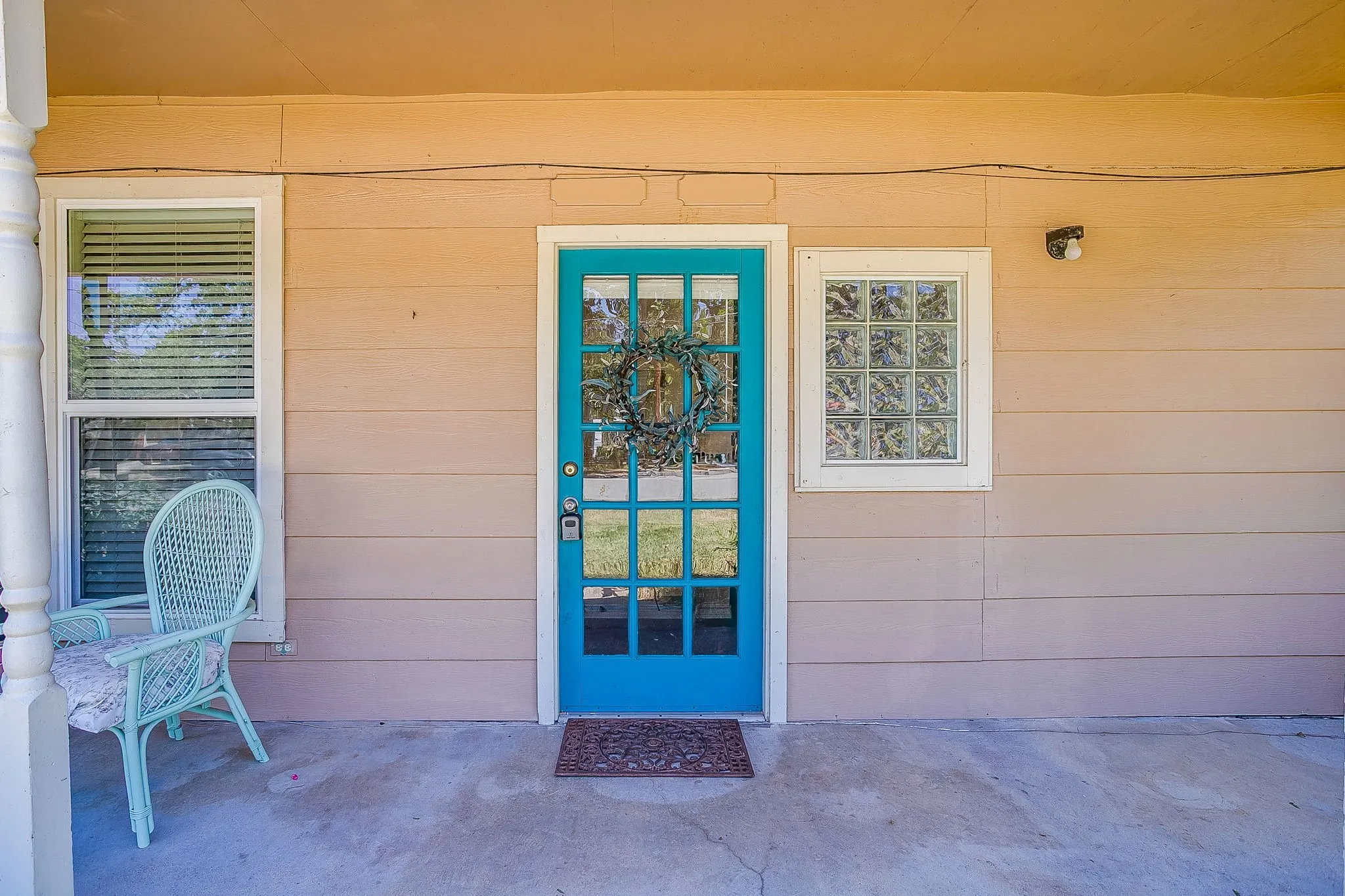 Front porch in front of newer addition