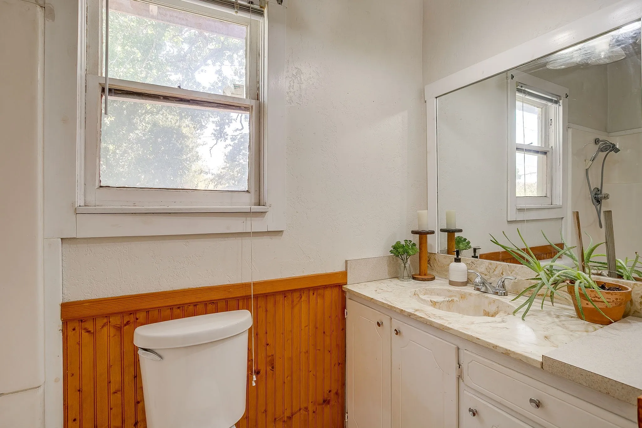 Updated bathroom on older side of home
