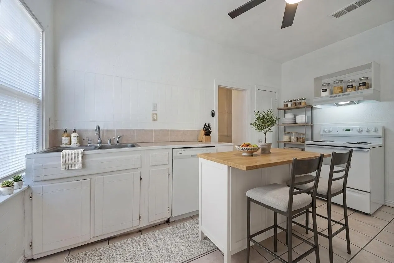 Virtually staged kitchen