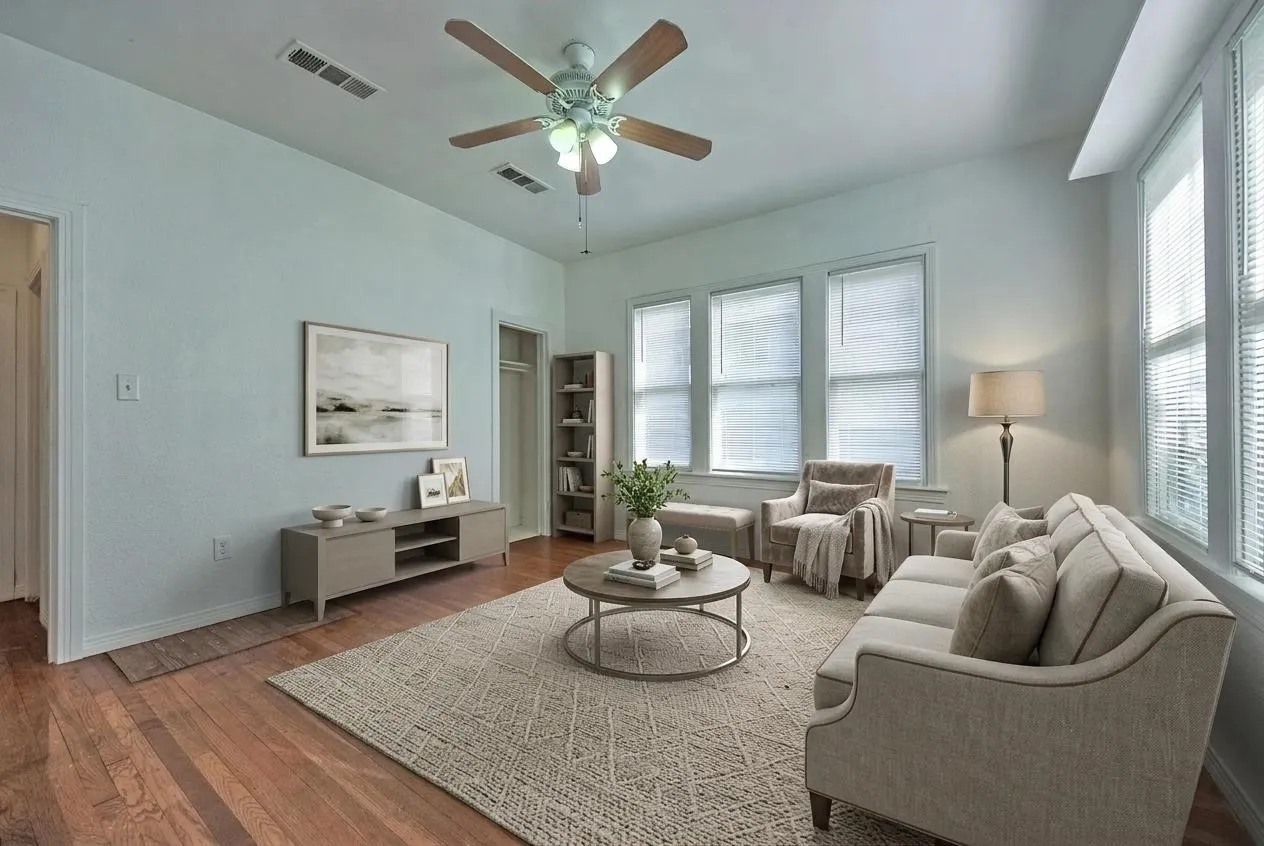 Virtually staged living room