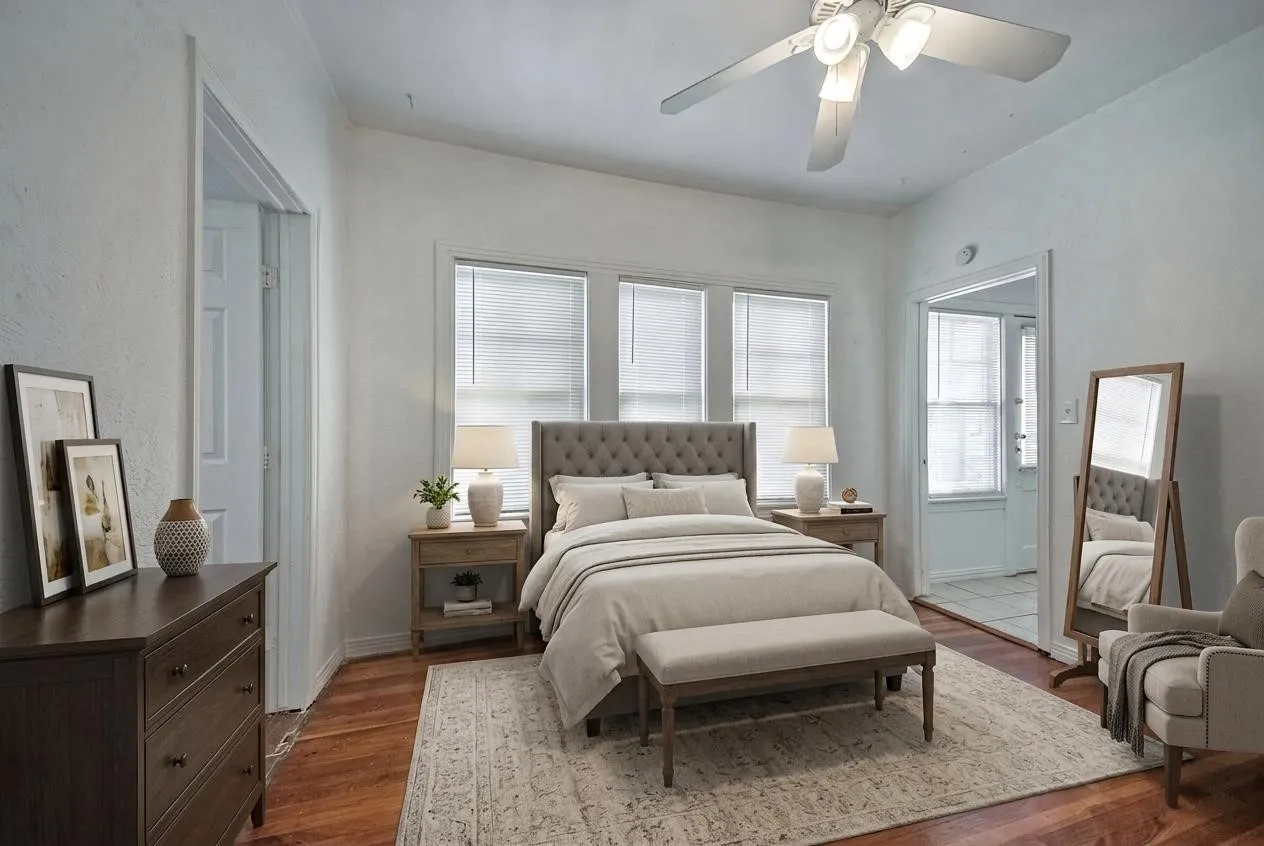 Virtually staged bedroom