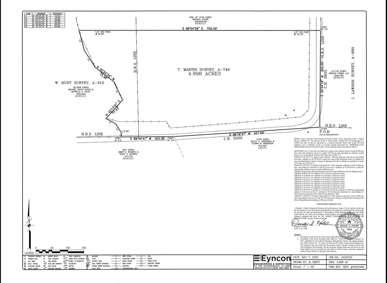 Plat of the 4.99 acres