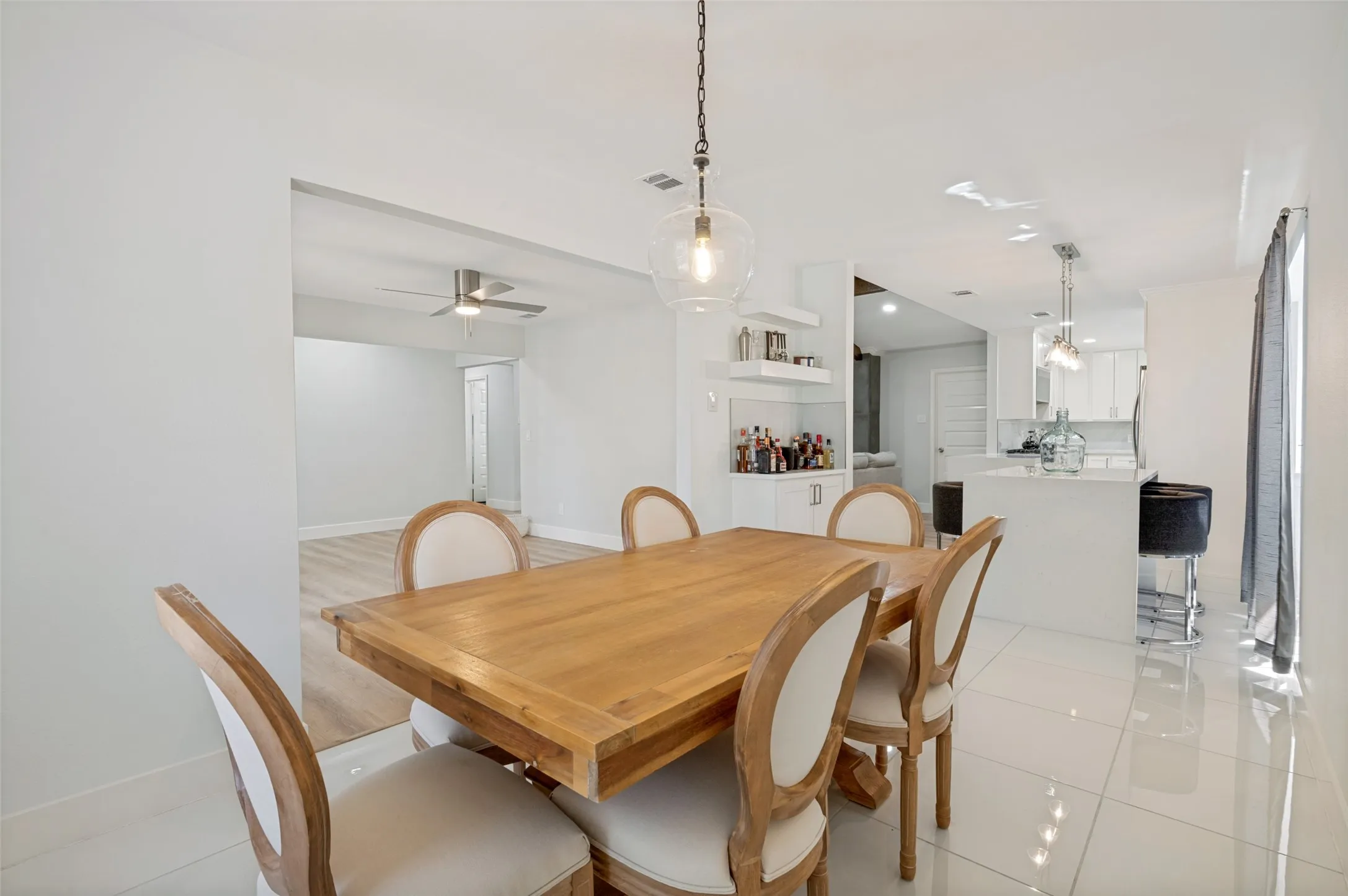 formal dining area off the kitchen is perfect for hosting dinner parties