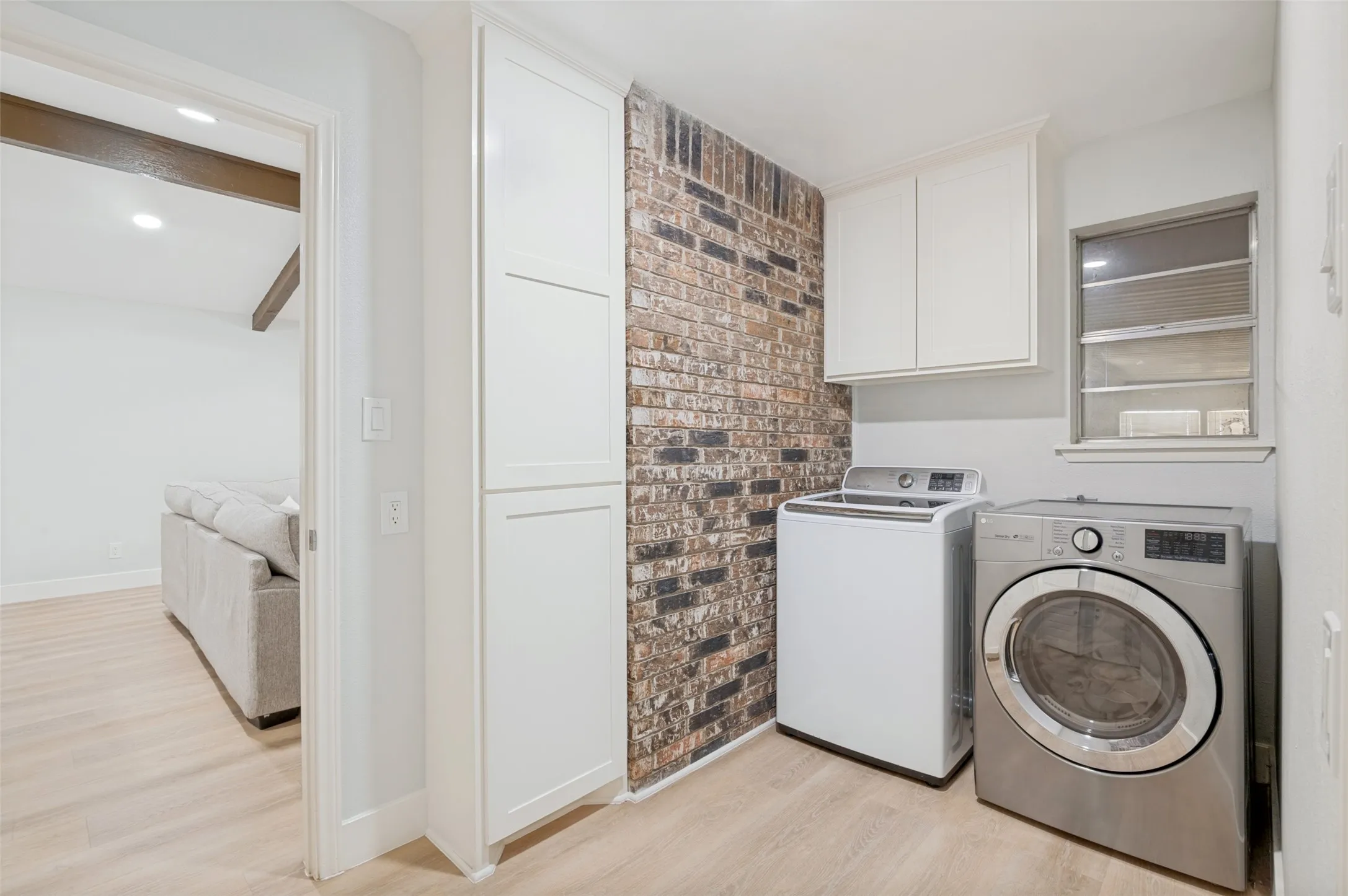 laundry area is spacious with lots of storage