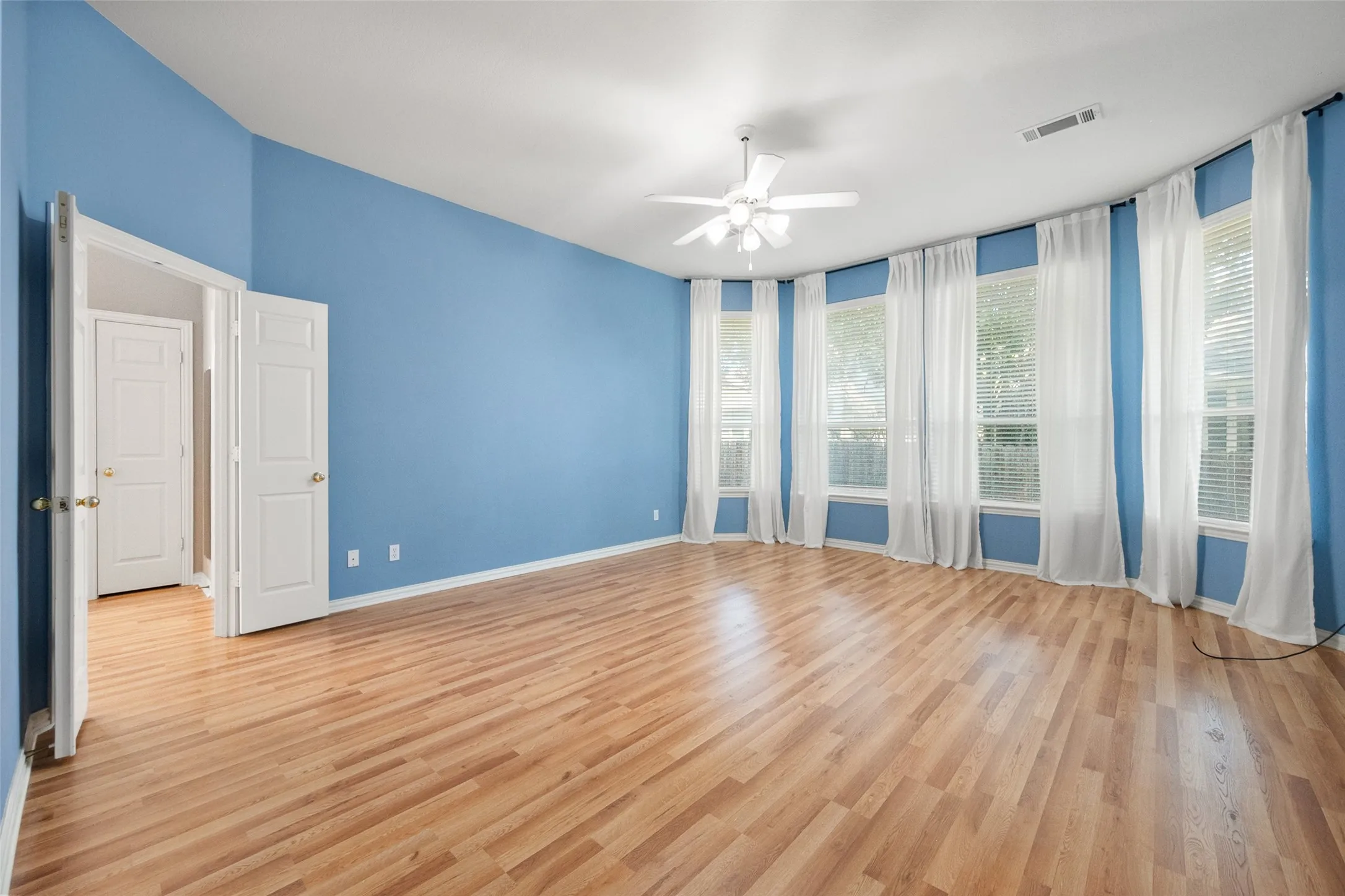 Spacious primary bedroom downstairs