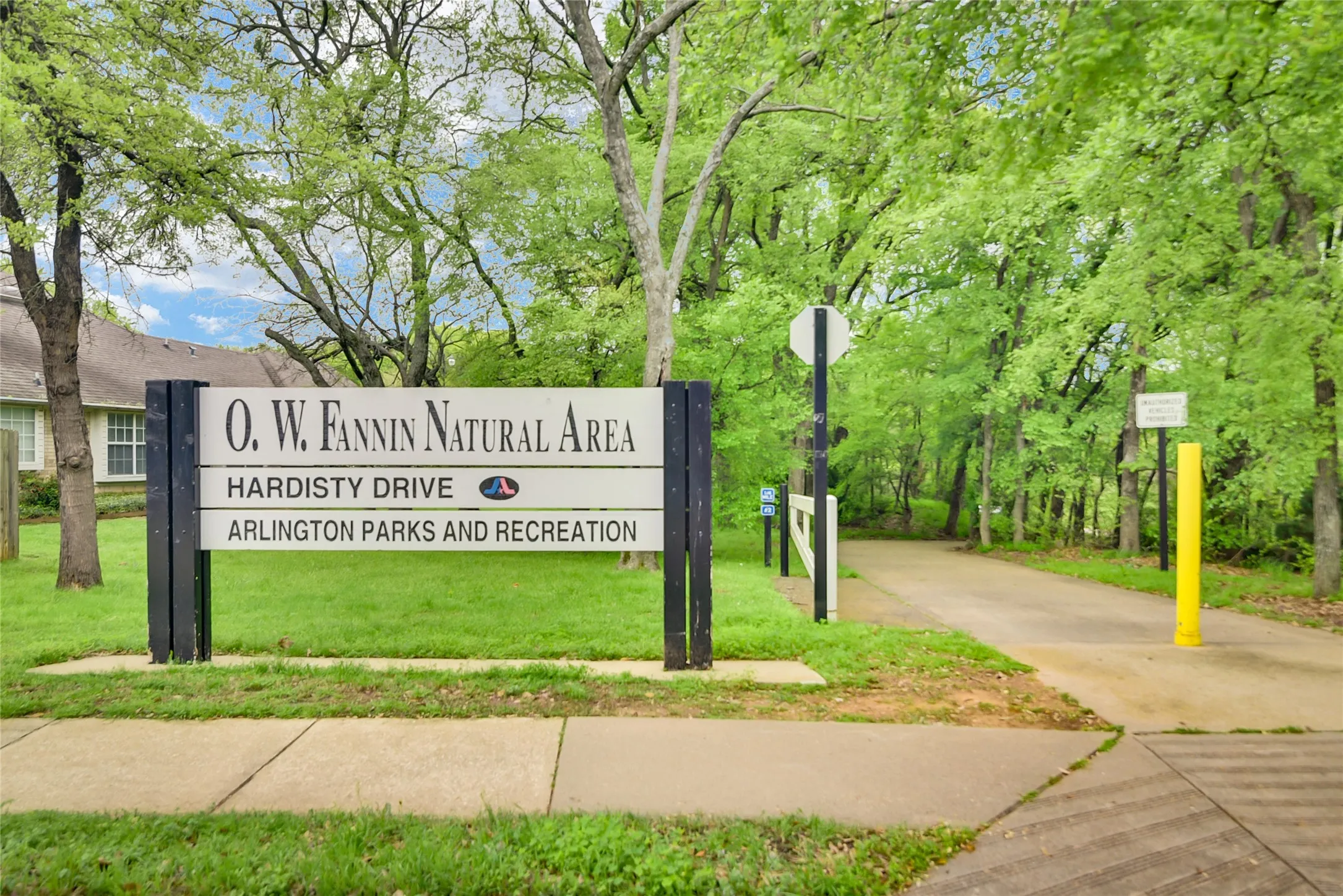 One of the several community walking trails