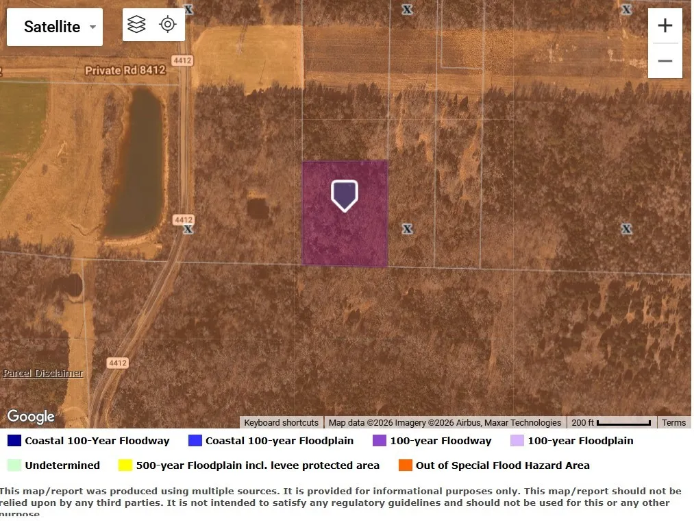 Flood Hazard Map. Illustrating the flood zone designations for the property