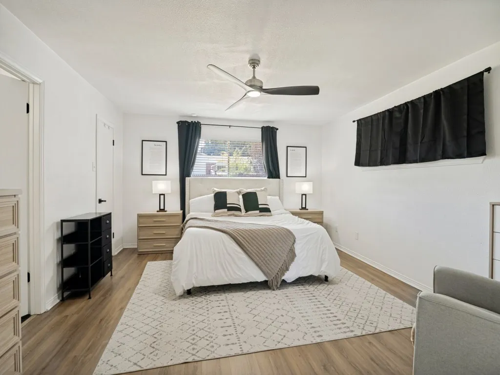 Relaxing oversized primary bedroom.