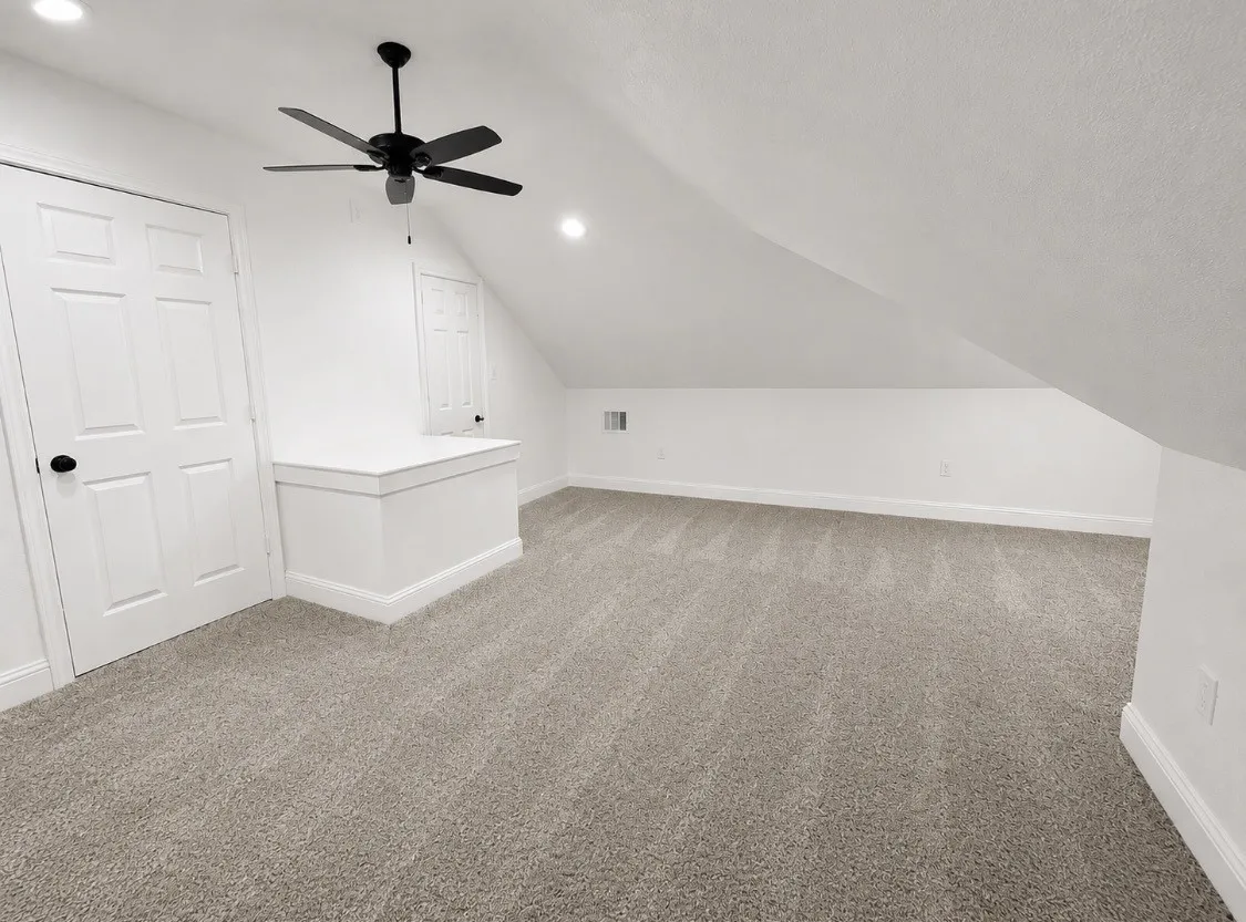 Upstairs game room before owners moved in.