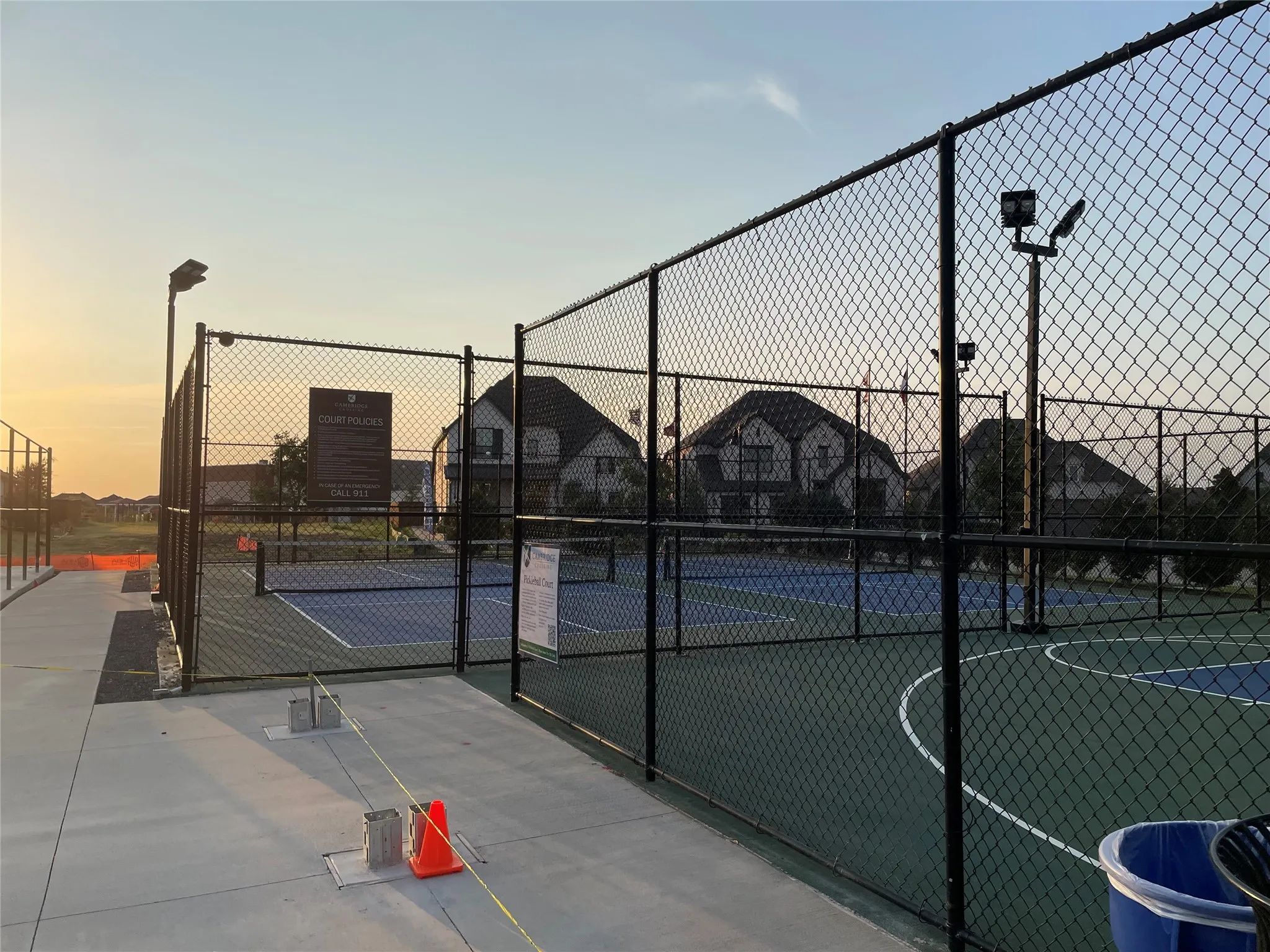 One of the pickleball court