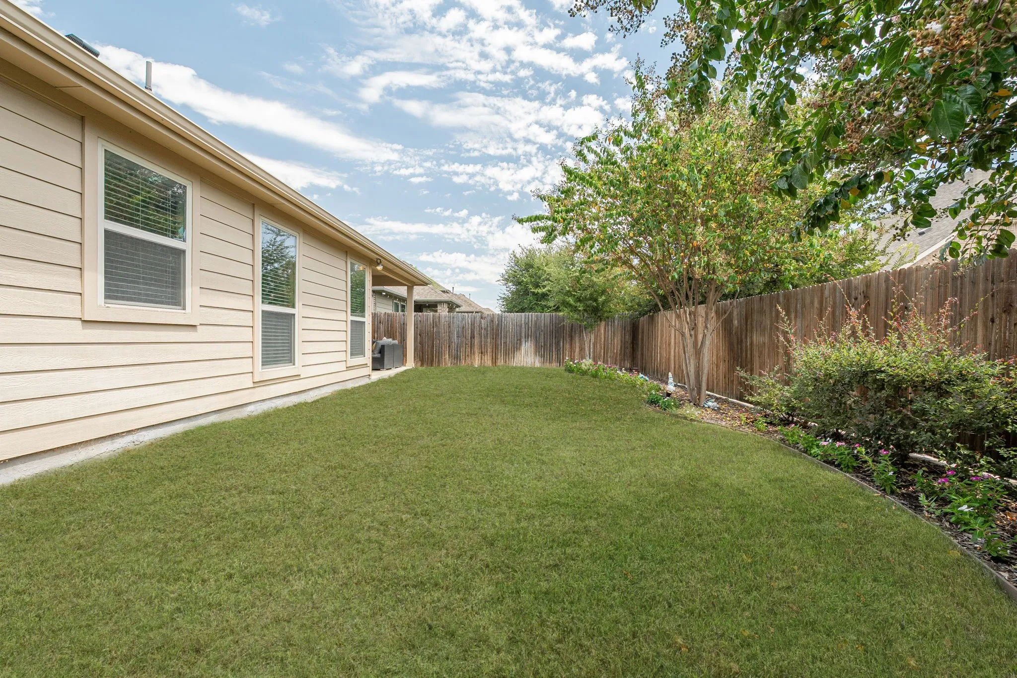 Landscaped backyard