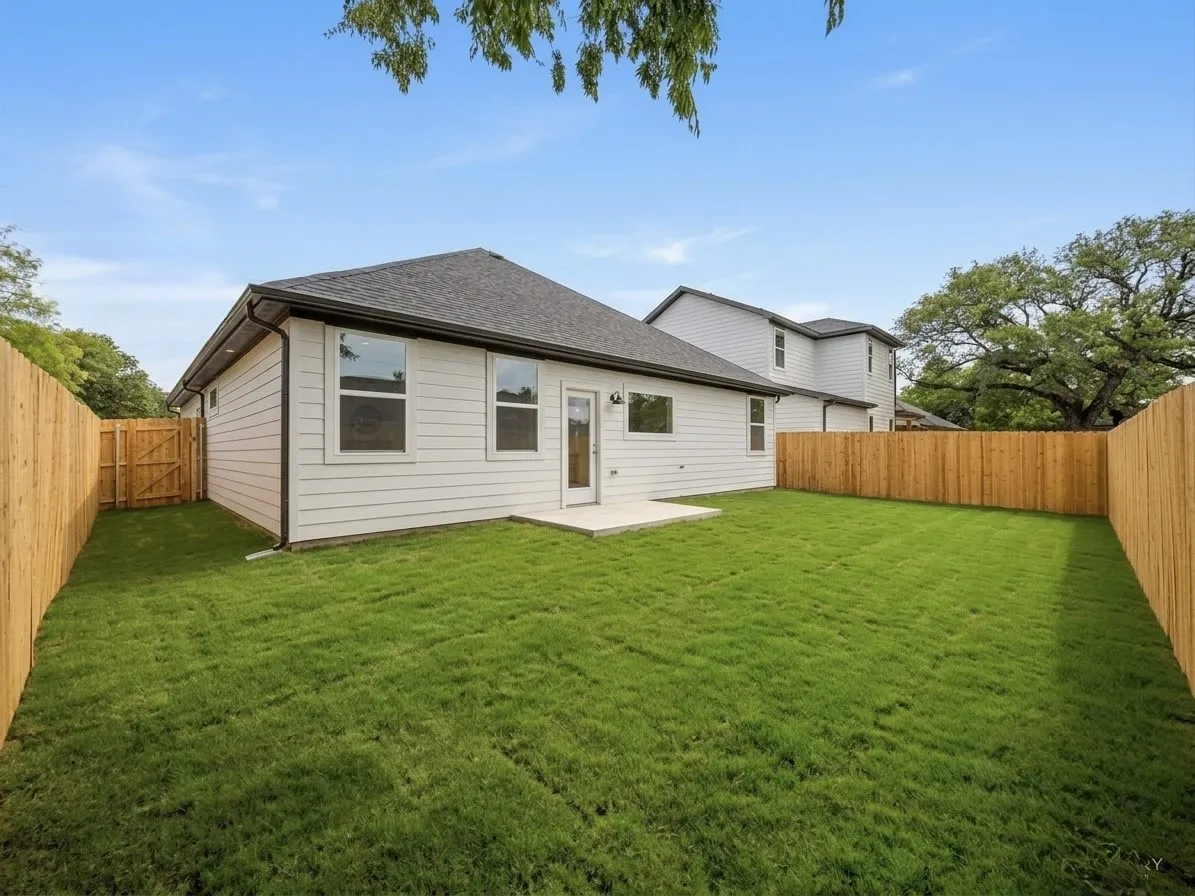 Fully fenced backyard
