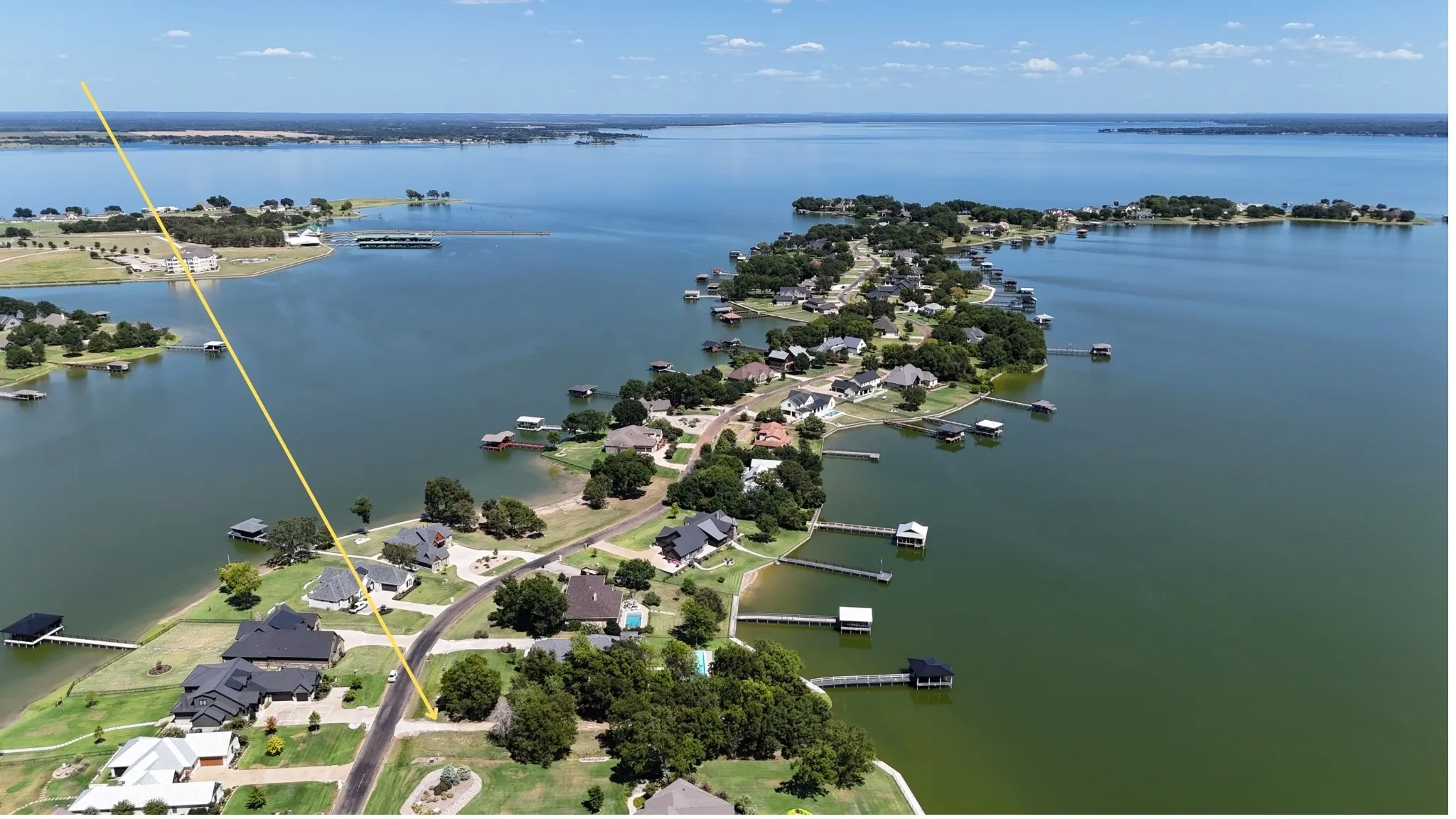 Mature trees and waterfront surroundings offer a beautiful canvas for buyers relocating to build a custom Texas lake home.