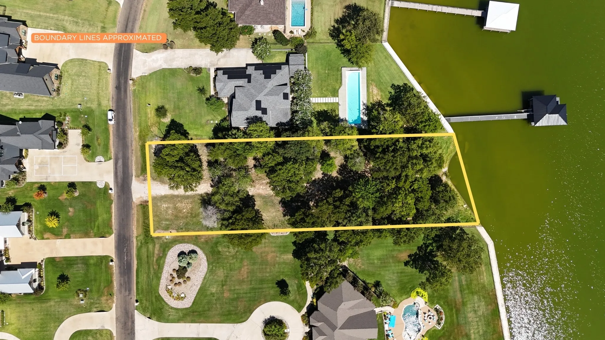 Shade, mature trees, and lake scenery combine for a tranquil homesite suited to relaxed Richland Chambers Lake living.