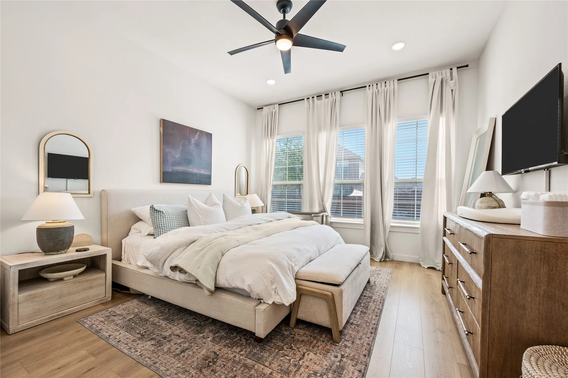 LVP. Spacious master suite with ensuite bathroom and closet. Windows for light to flow throughout. Ceiling fan.