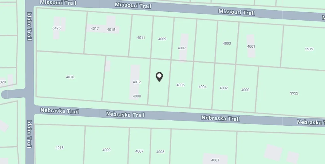 Map showing property parcels