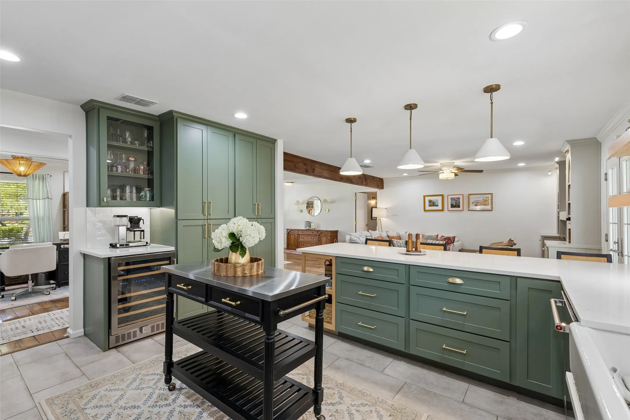 Pantry storage and coffee bar.