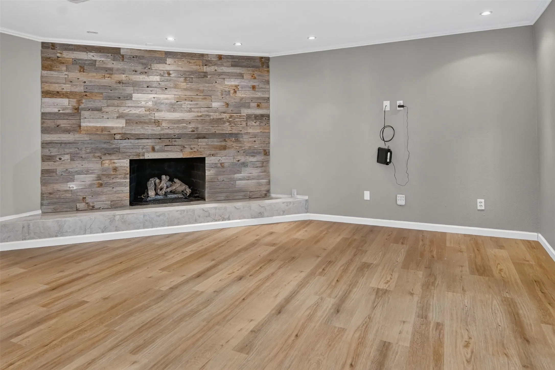 Large living or family room with a gorgeous Gas Fireplace