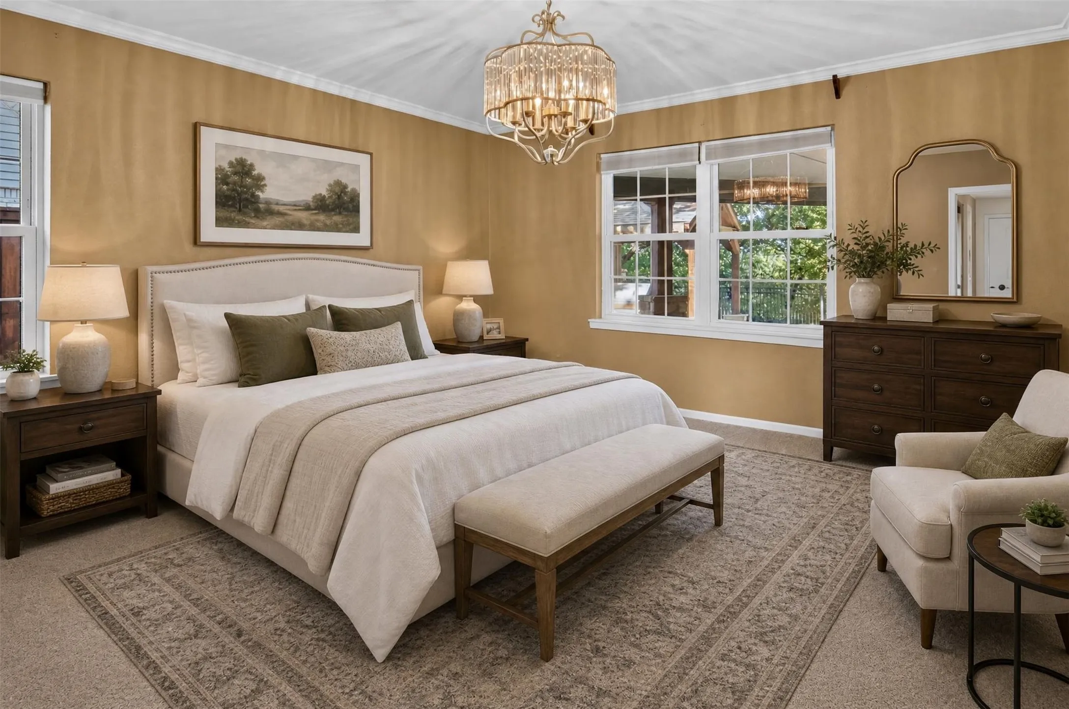 Digital representation of the primary bedroom