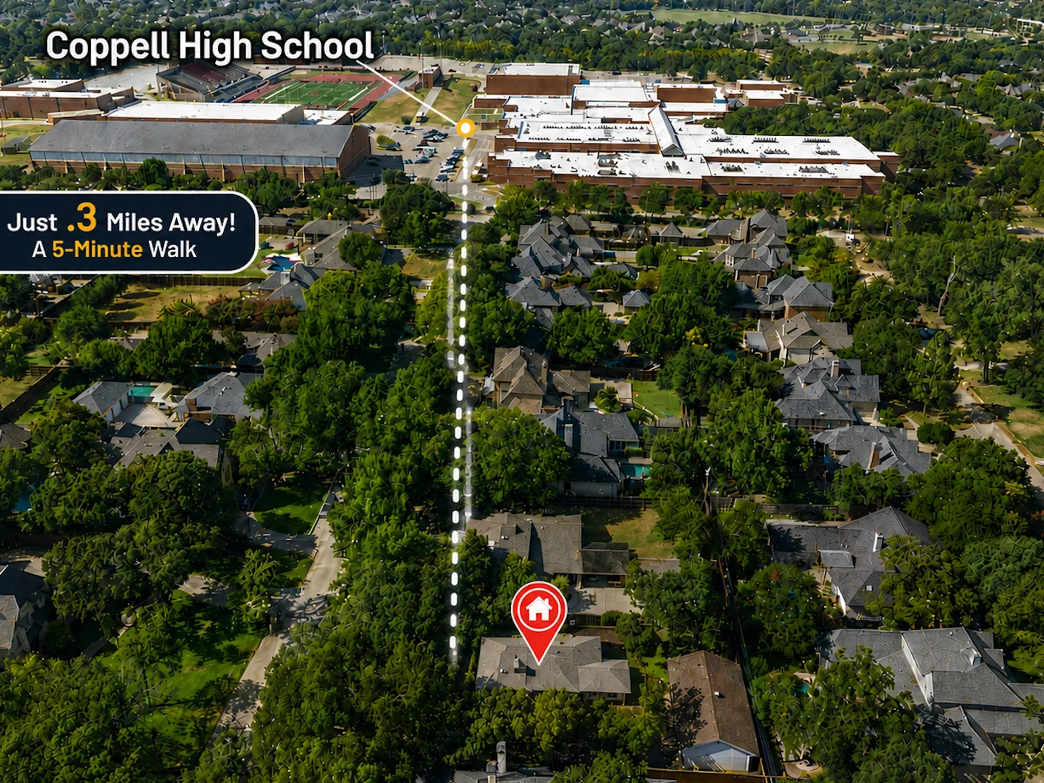 Proximity to Coppell High School
