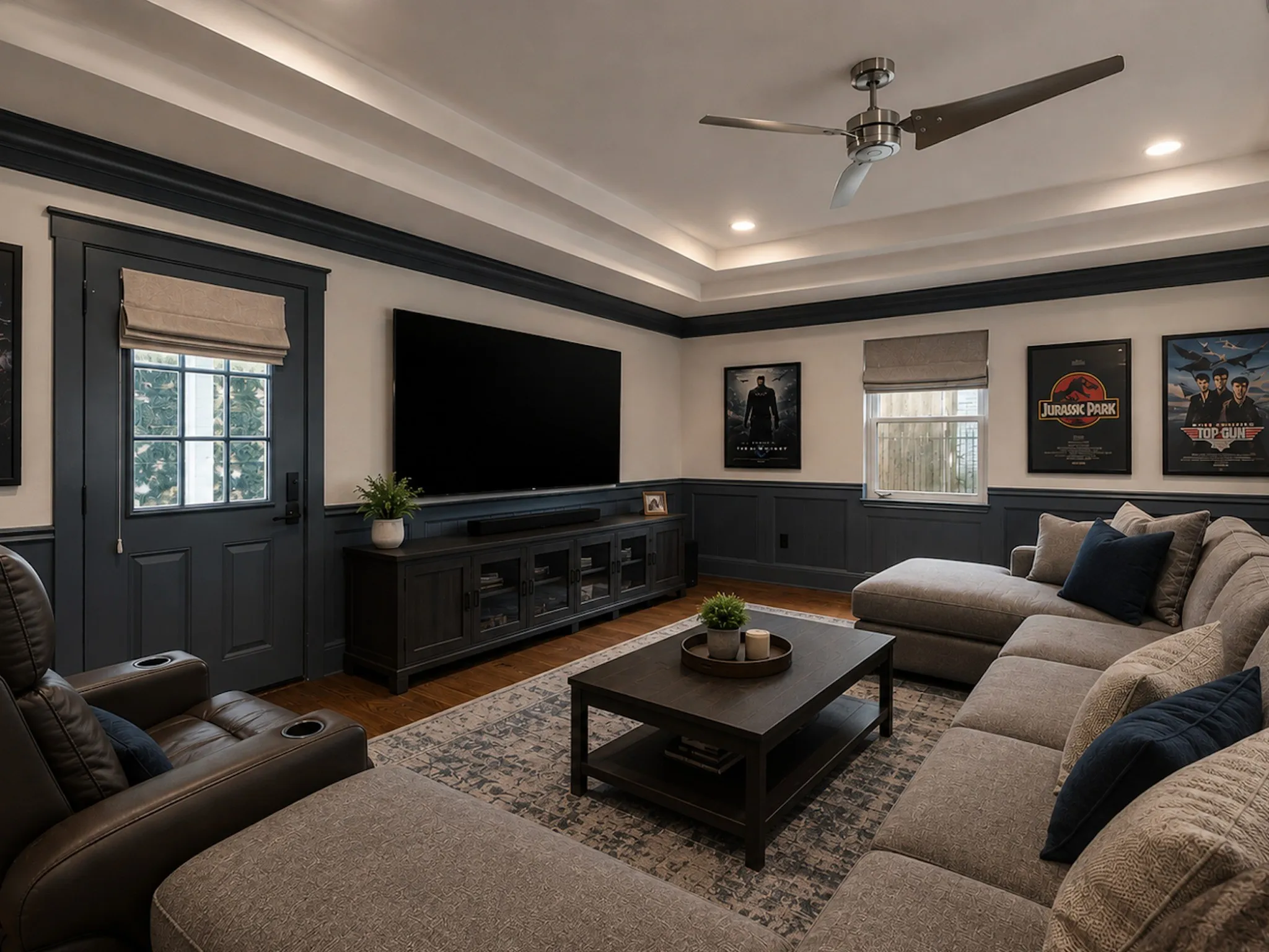 *Virtually staged as a media room