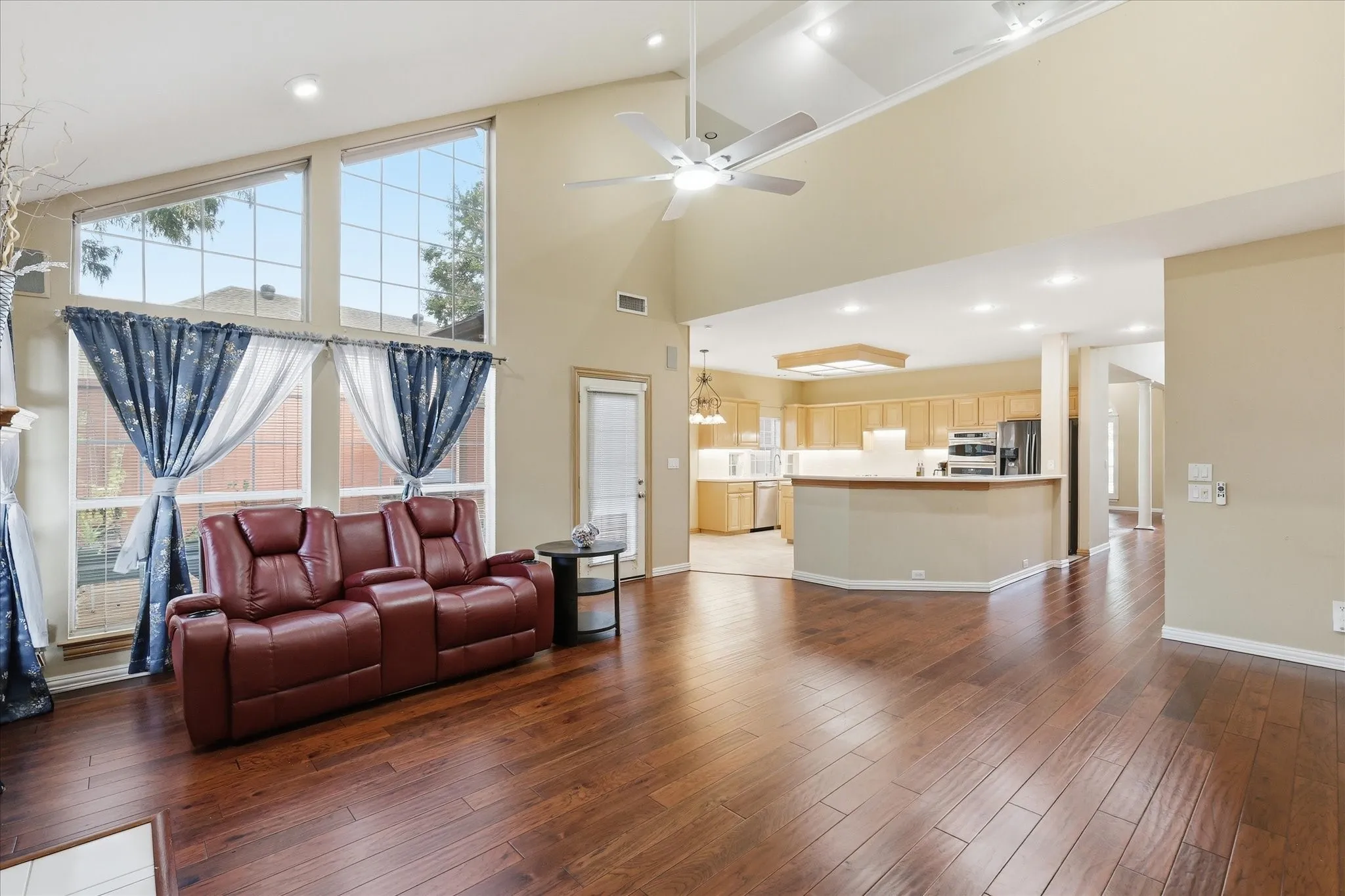 Great space for large family gatherings with kitchen and family room that flow together seamlessly.