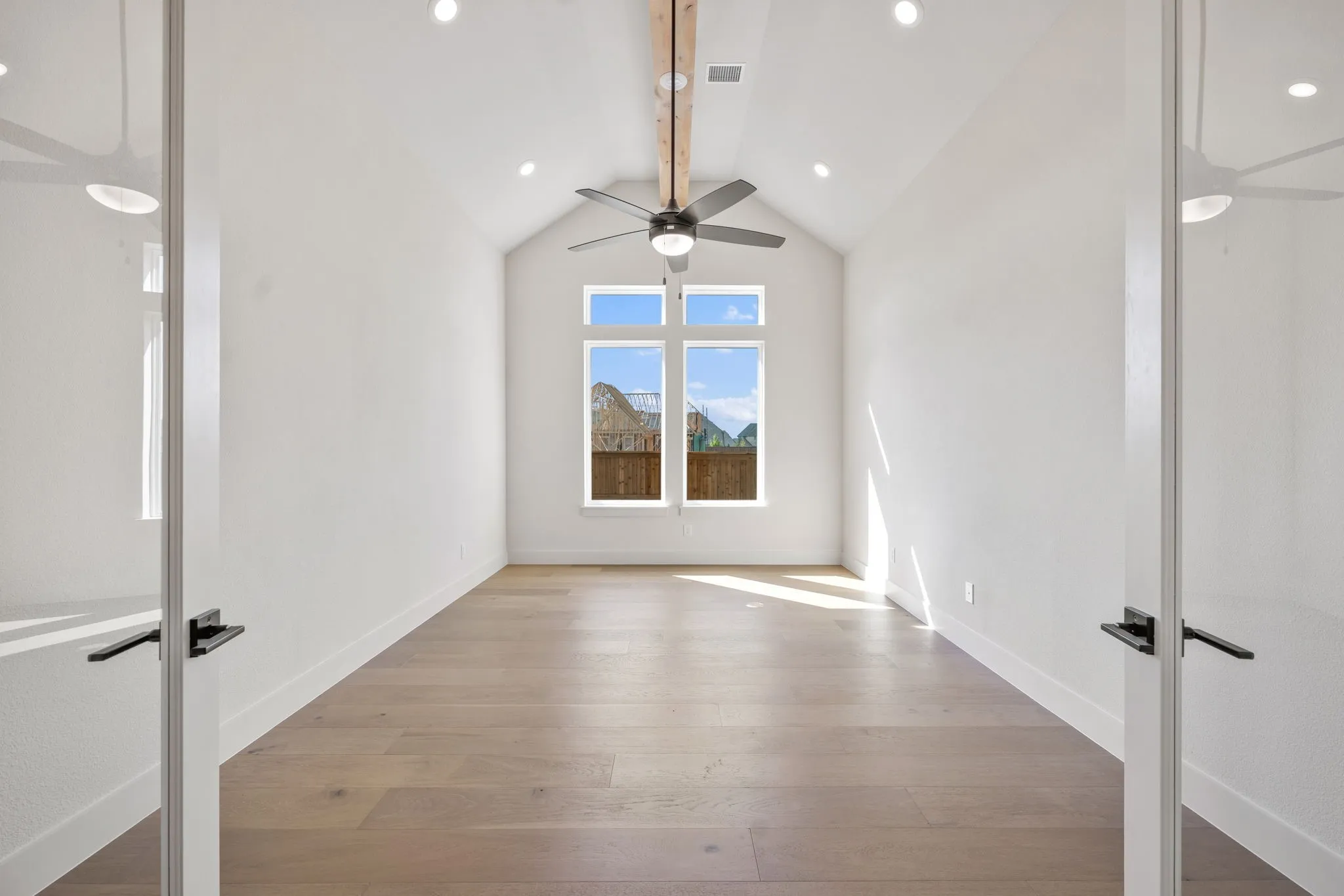 The profession working from home will appreciate this private, light filled home office.