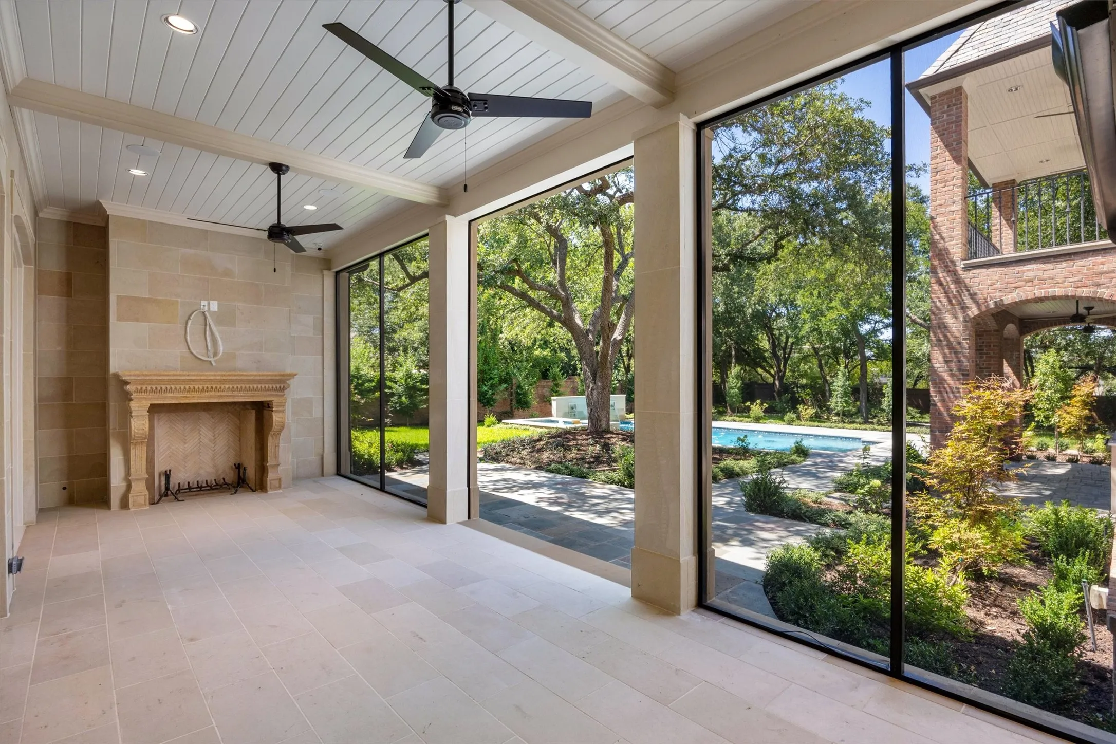Screened in Patio with antique fireplace and TV hookups. Surround sound throughout the home.