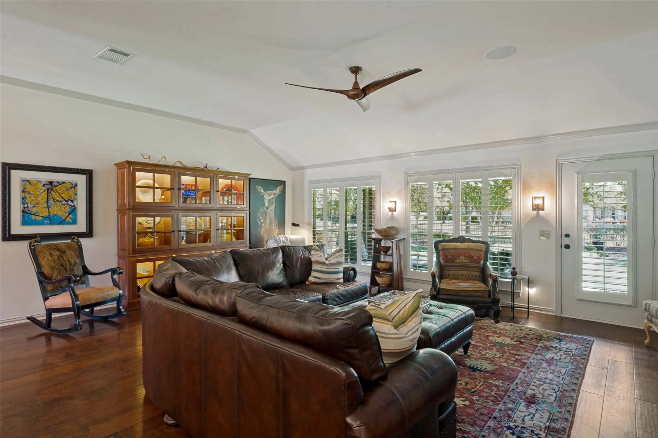 Beautiful Plantation Shutters and Wall Sconces