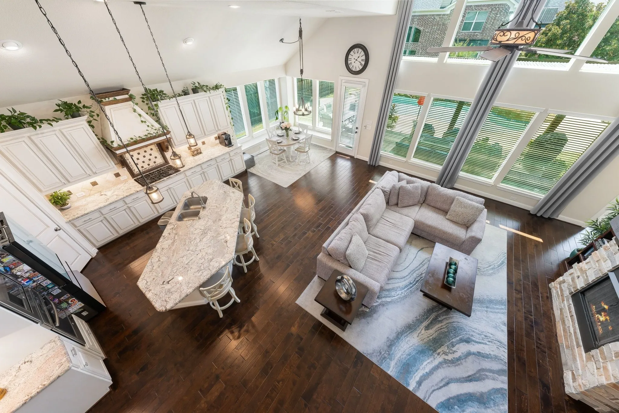 Sunlight pours through many windows