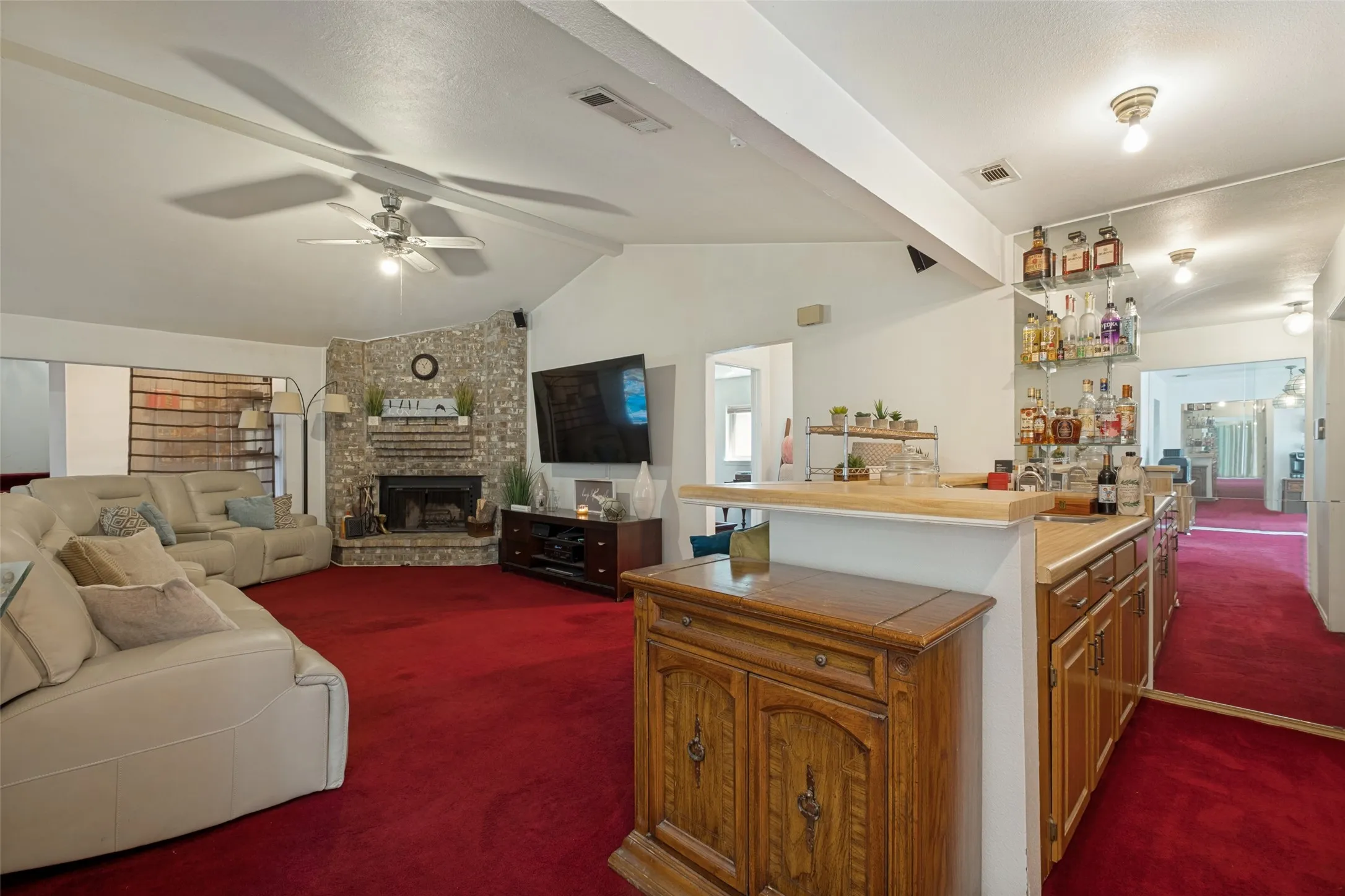 Living Room with Wet Bar