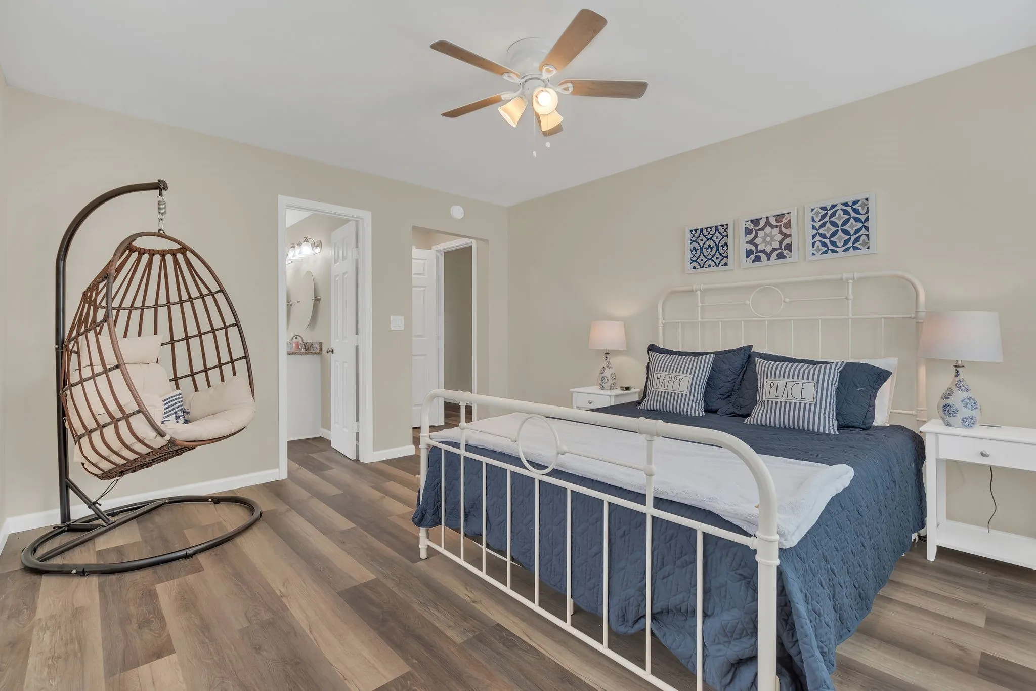 Wood-finish flooring throughout