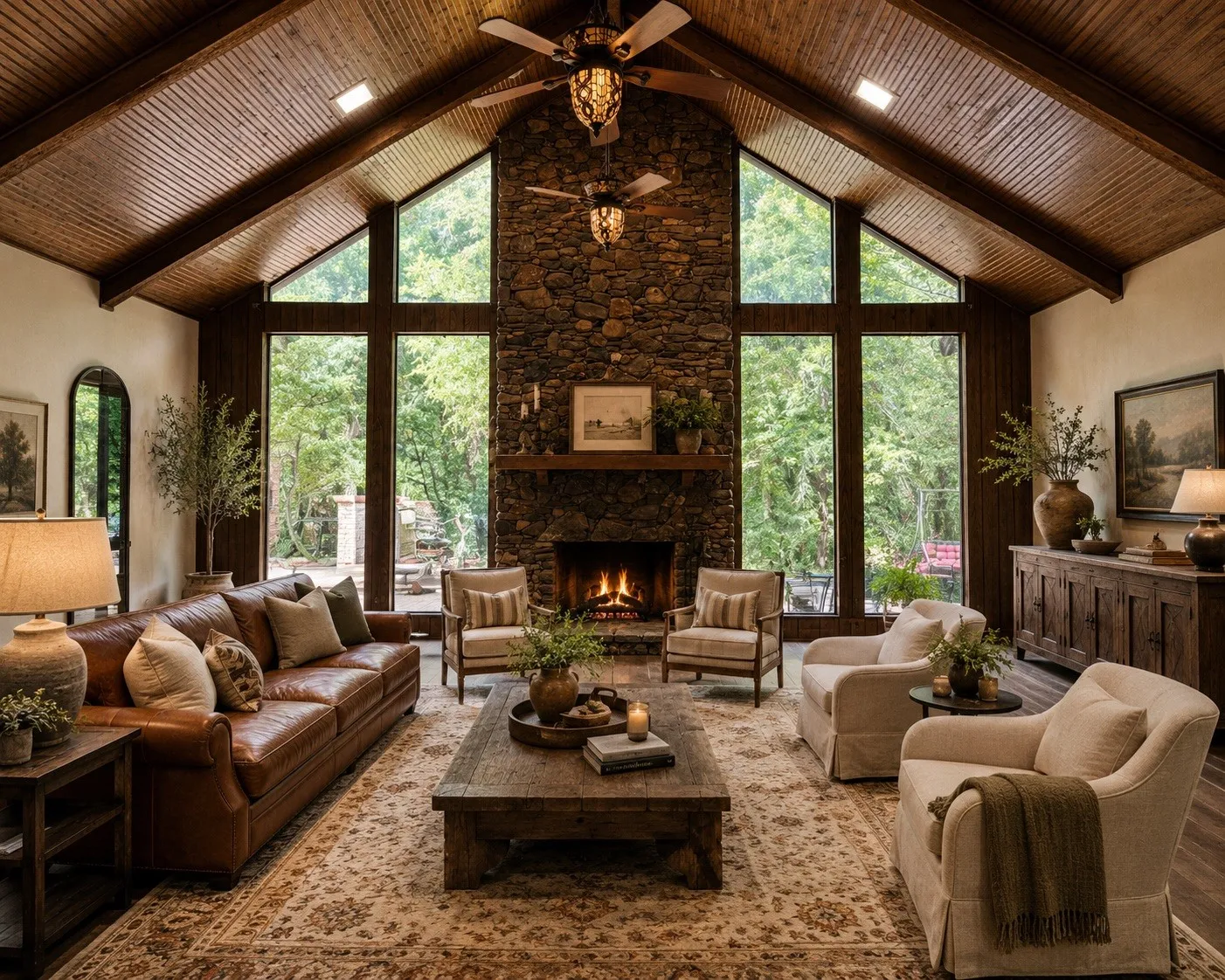 AI staged great room showing this home's potential!
