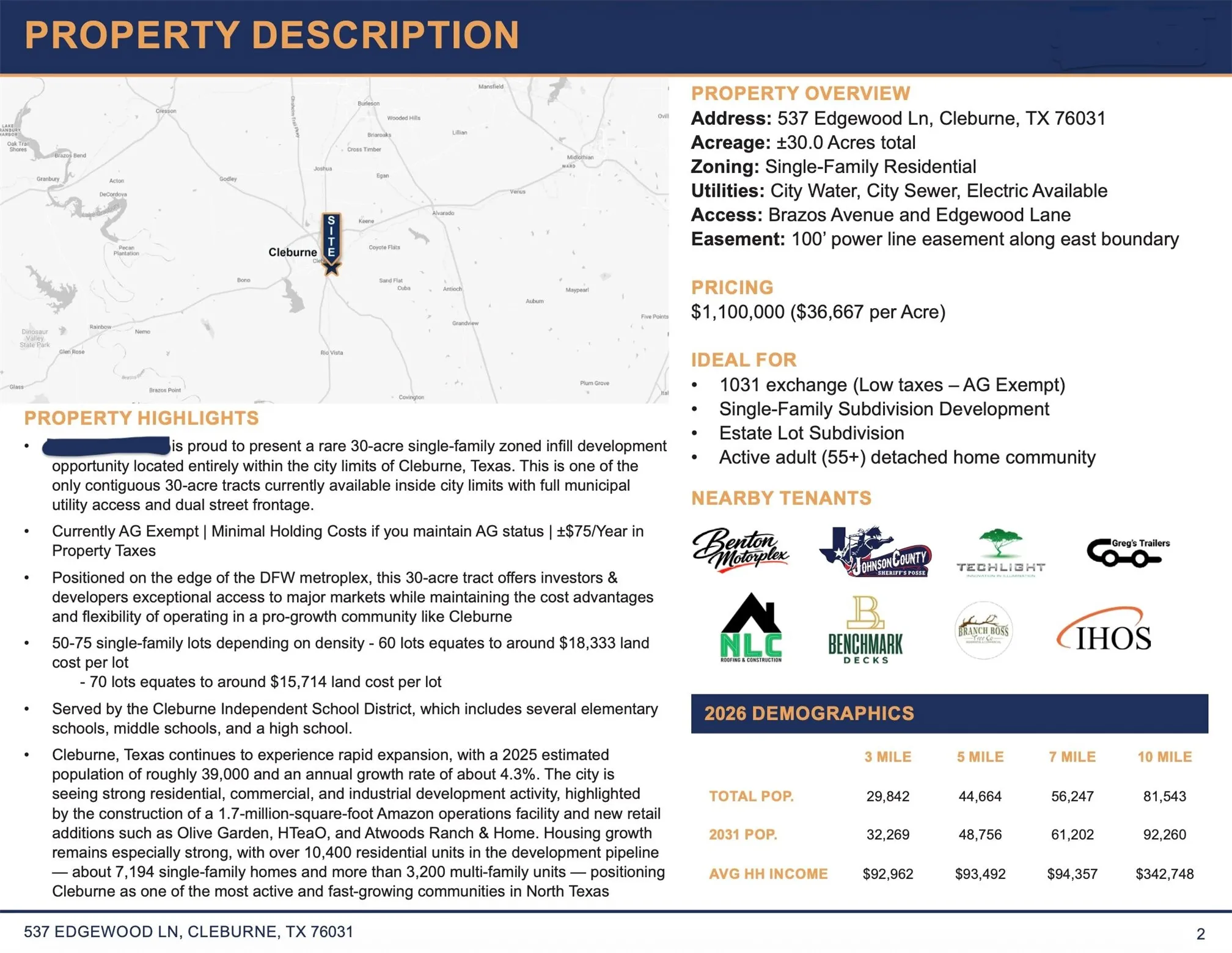 Unimproved Land For Sale in Johnson County , 537 Edgewood Lane, Cleburne, Texas 76031, 0, 0, Garage spaces, 0 Sqft, built in 0, Price $1,100,000, mls#21364256, Real Estate Agent in Cleburne, Homes For Sale in Johnson county, Homes For Sale in Cleburne, Realtor in Cleburne Texas, Real Estate Brokerage Independent Realty Texas, Luminita Cordes Realtor