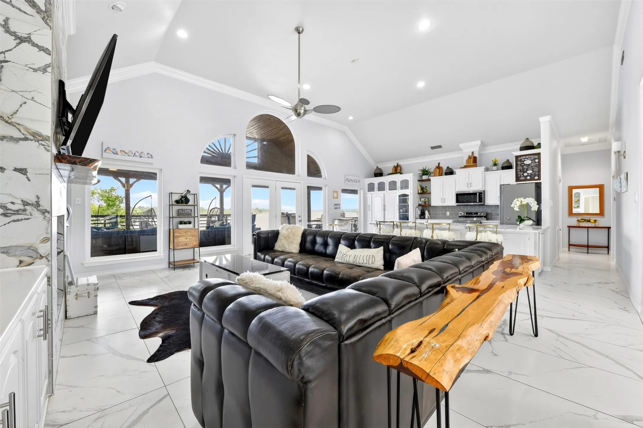 Open and inviting living room and kitchen area
