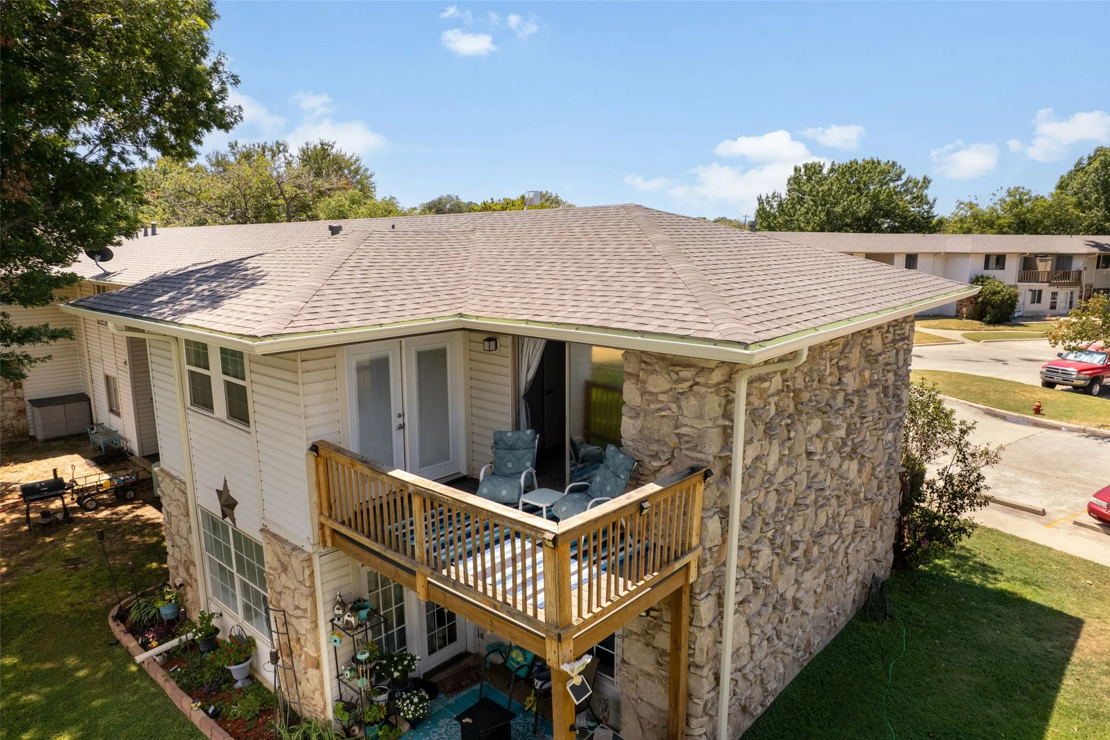 Aerial view of balcony