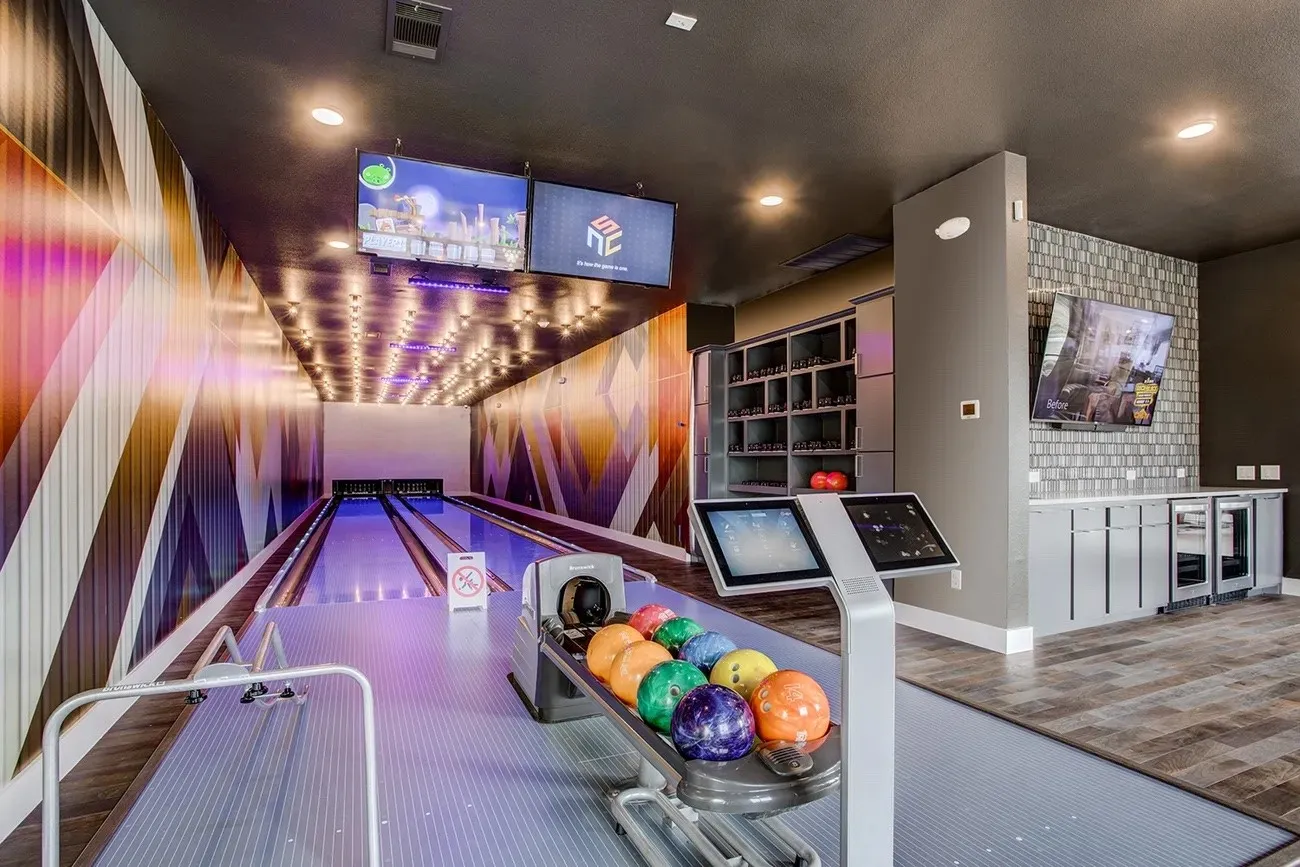 Two bowling alleys.