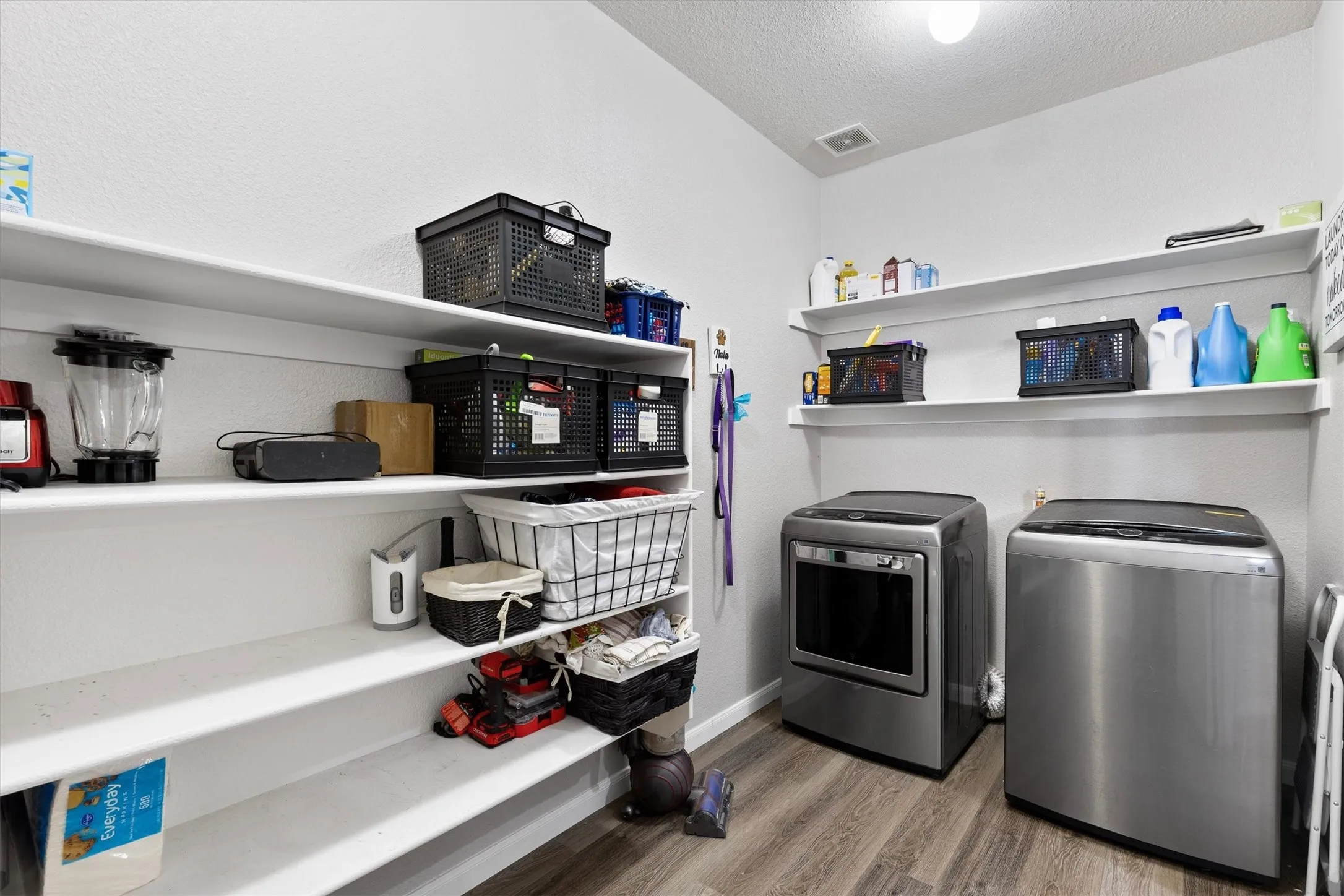 Multiple floating shelves for storage