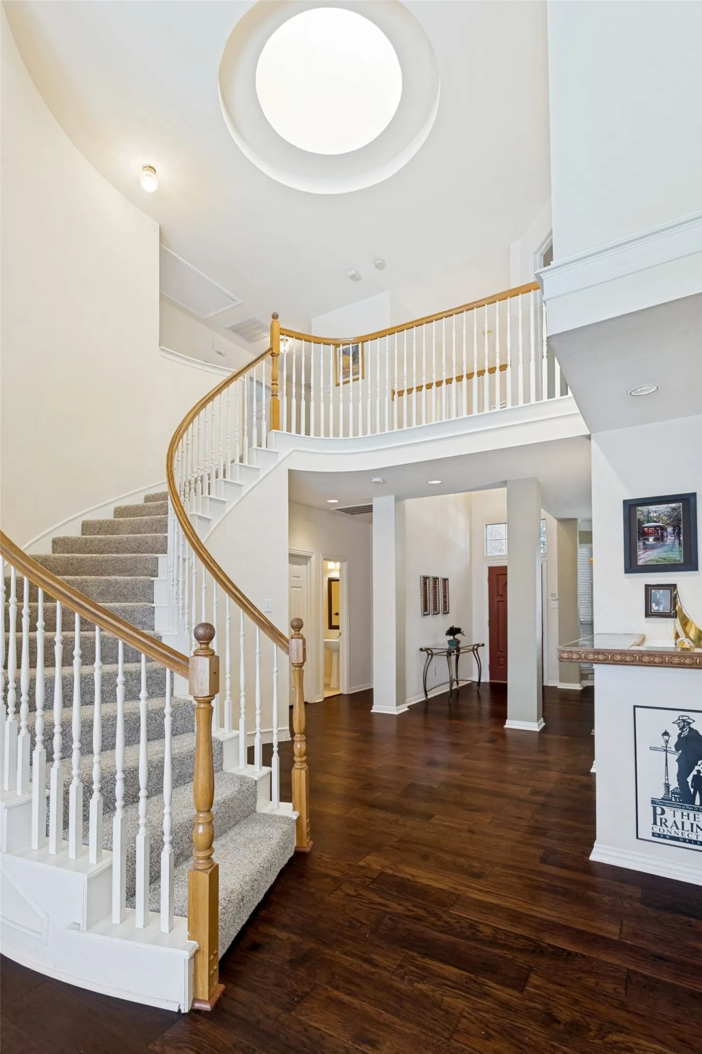Large skylight over upstairs landing lets the sun in!