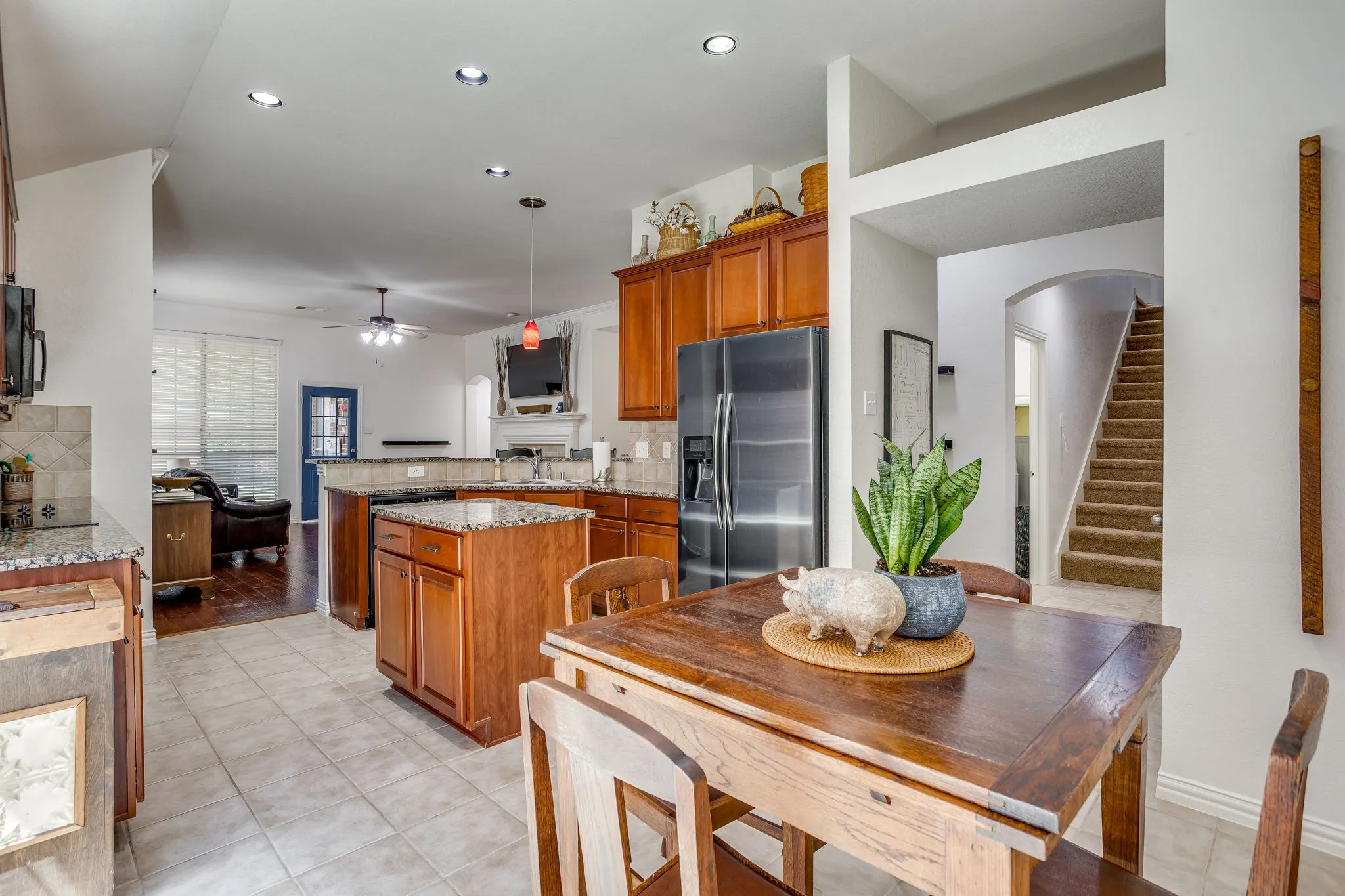 open concept through main living spaces
