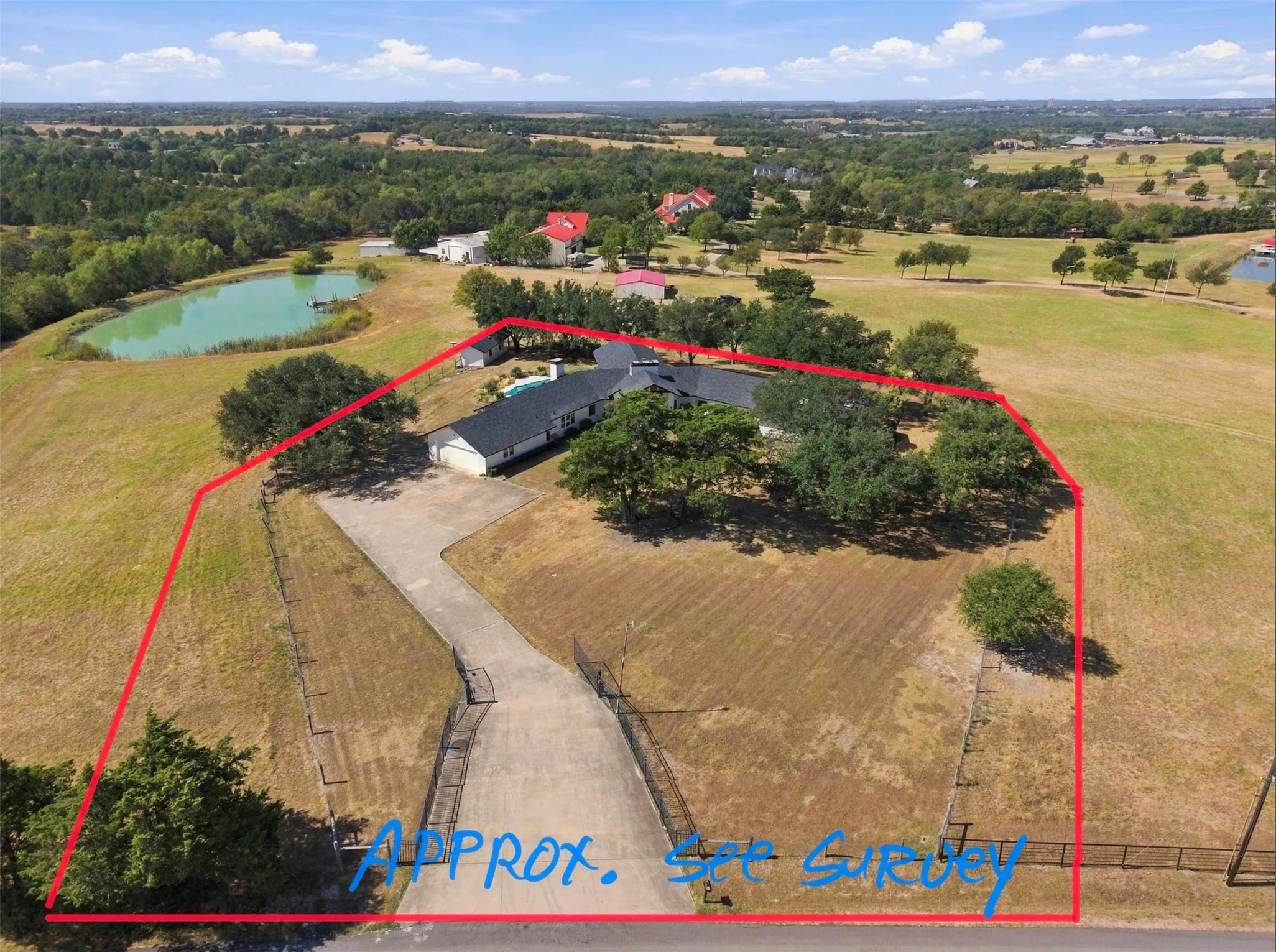 The property lines do not match the fence lines. Survey Available.