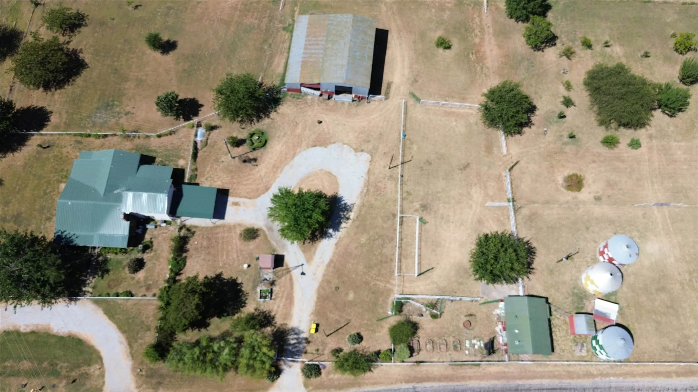 Aerial View of the Three Silo property