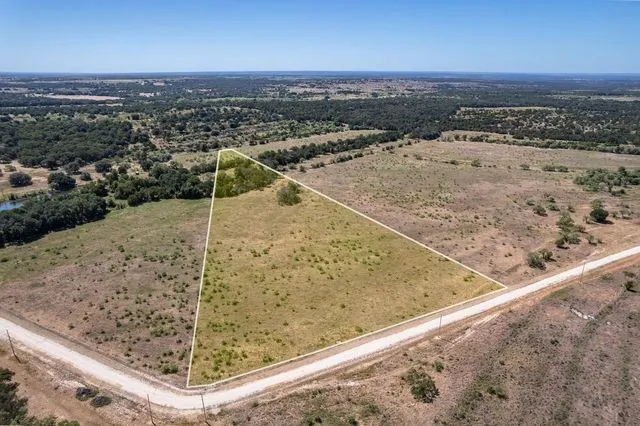 Aerial view with lot front to private road