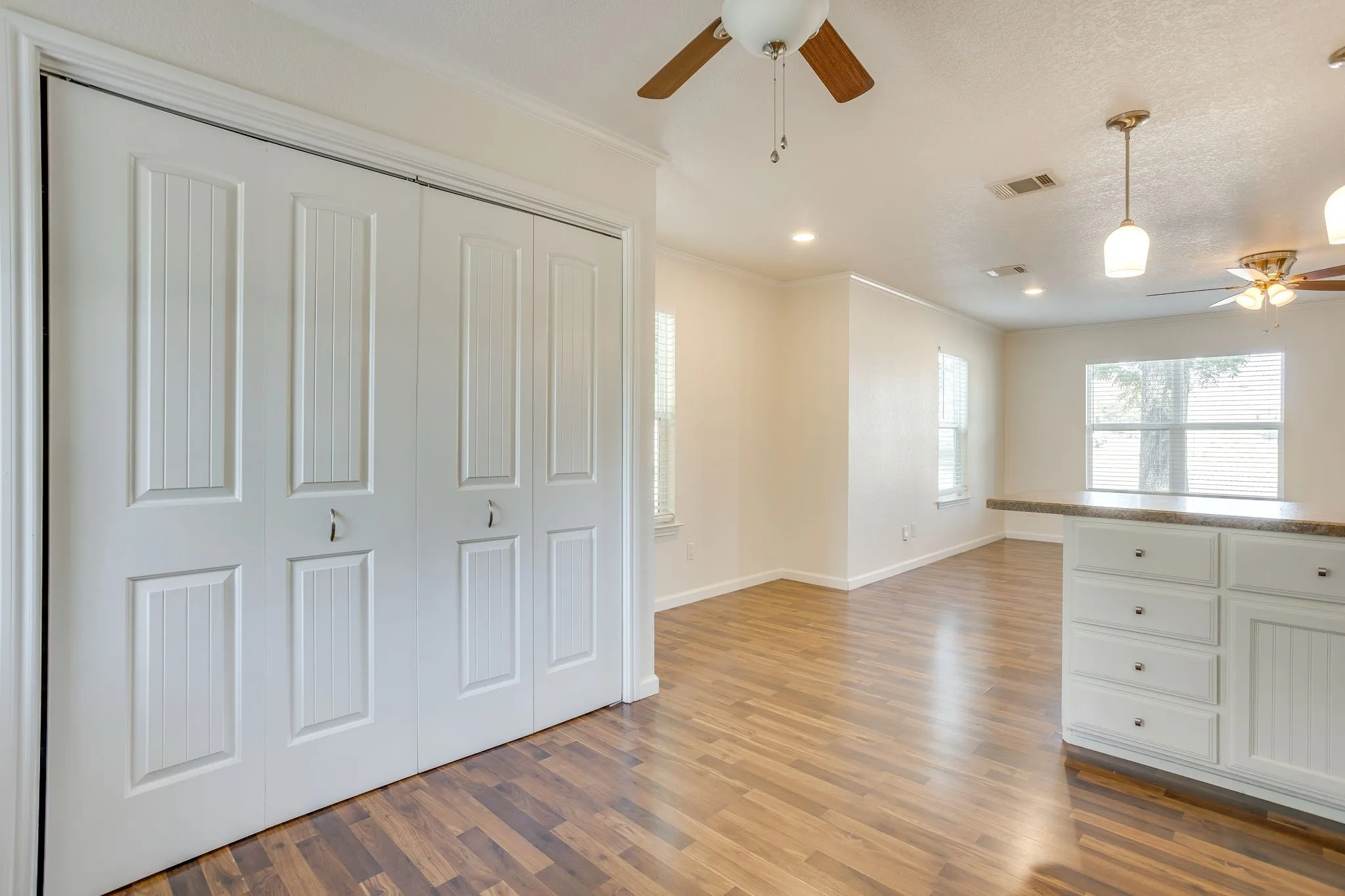Bifold double doors to utility closet