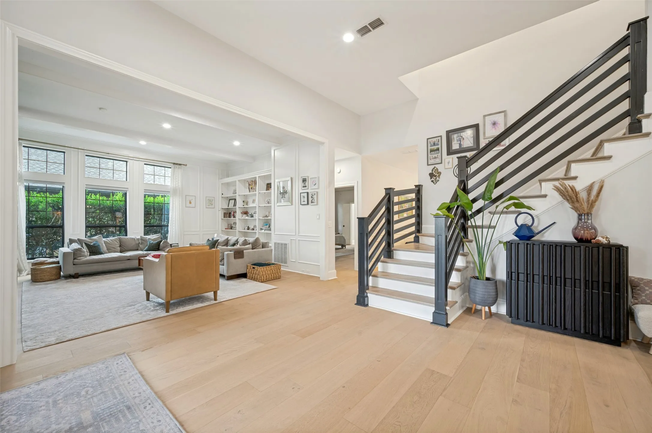 Living room with built-ins