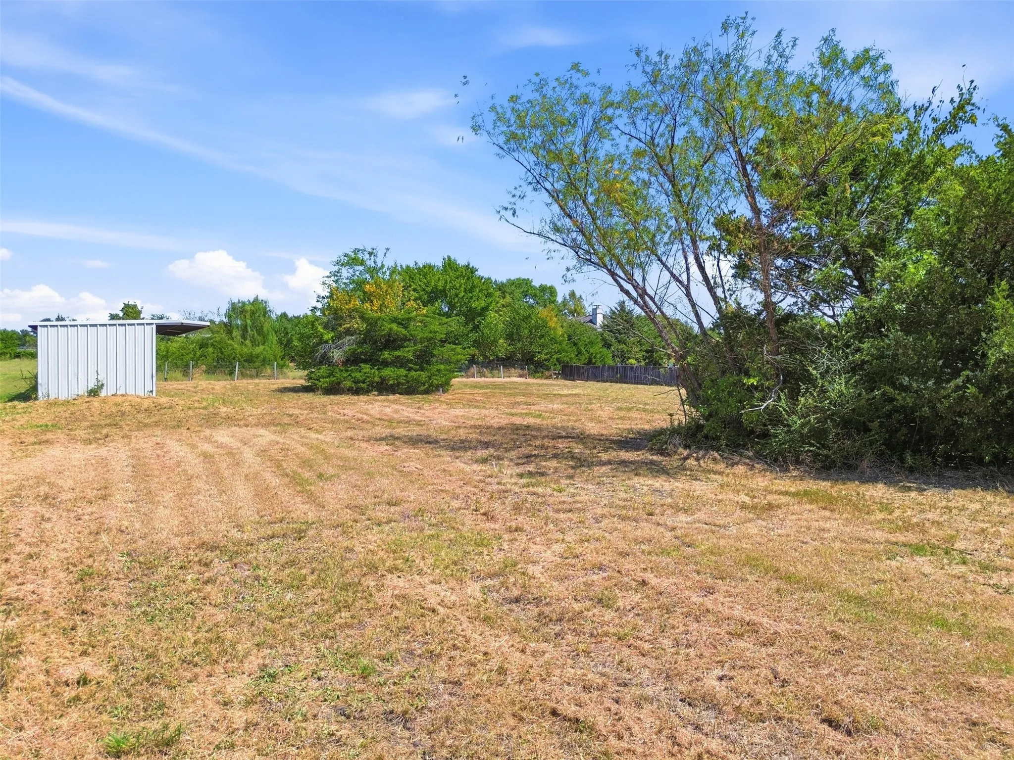 Pasture for the horse is fenced and allows them to roam.