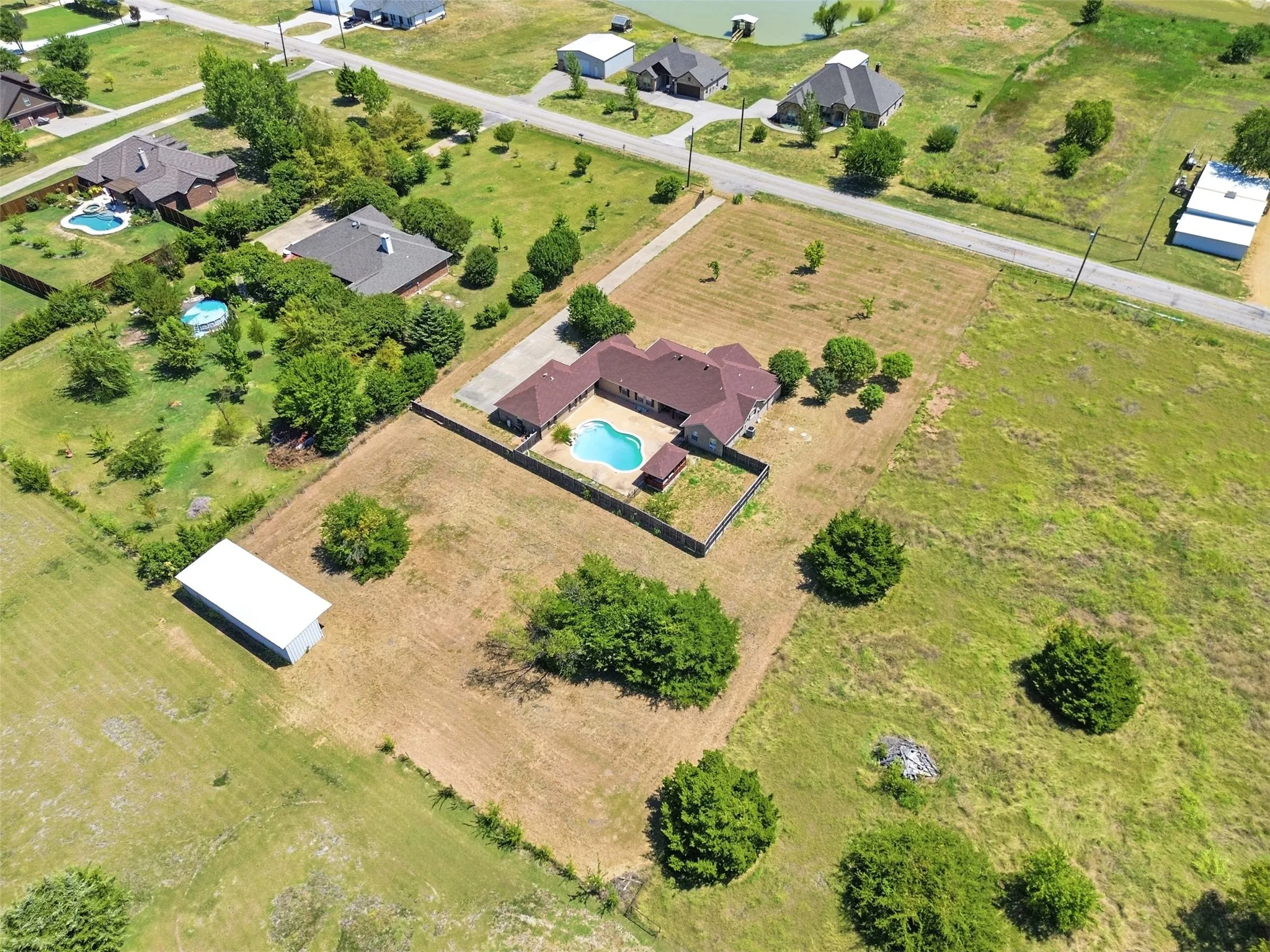 Aerial View featuring the back and side of the property.