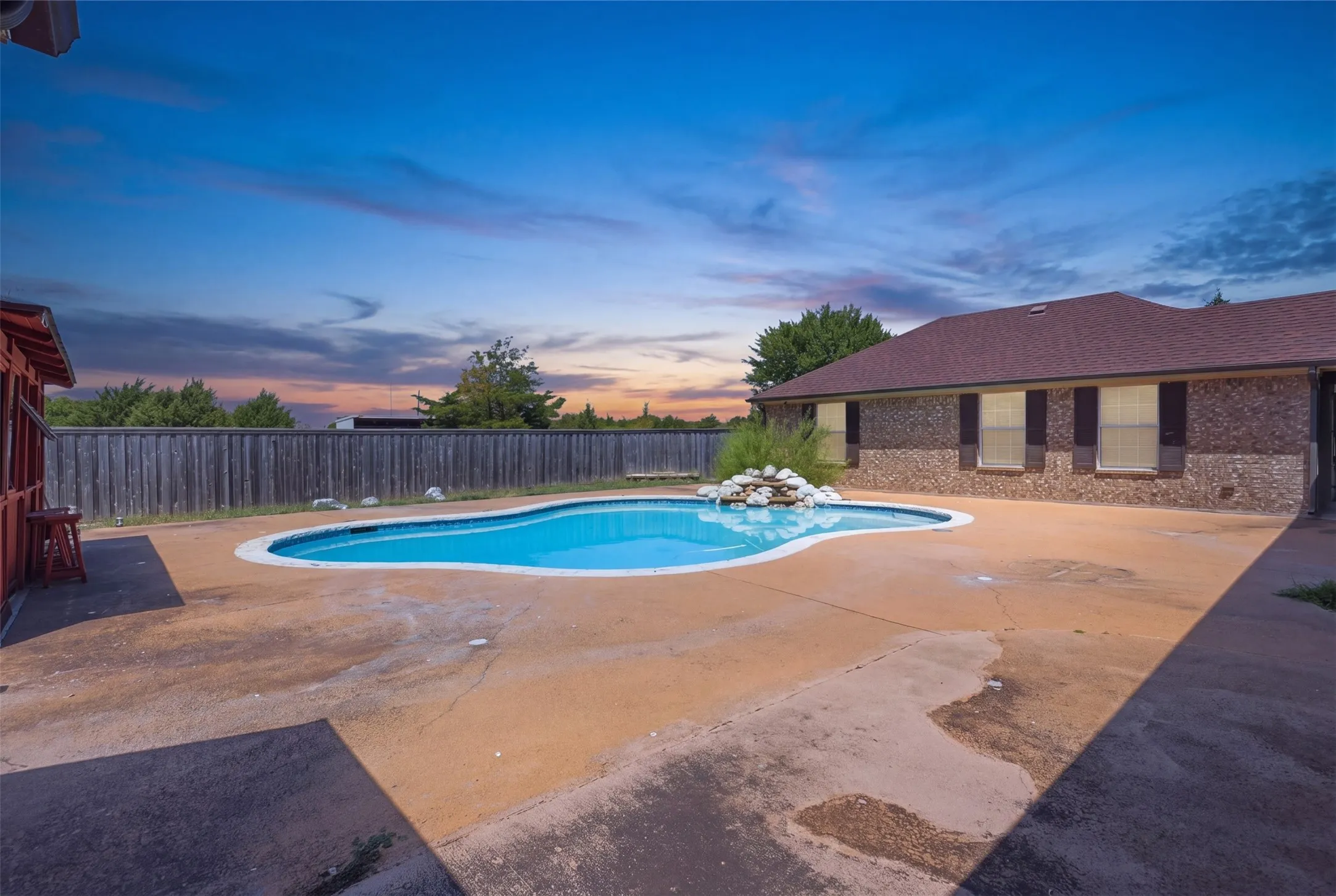 Virtual Photo to depict the pool area at twiligght.