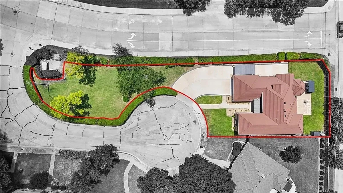 Property set on a cul-de-sac with a large, private yard
